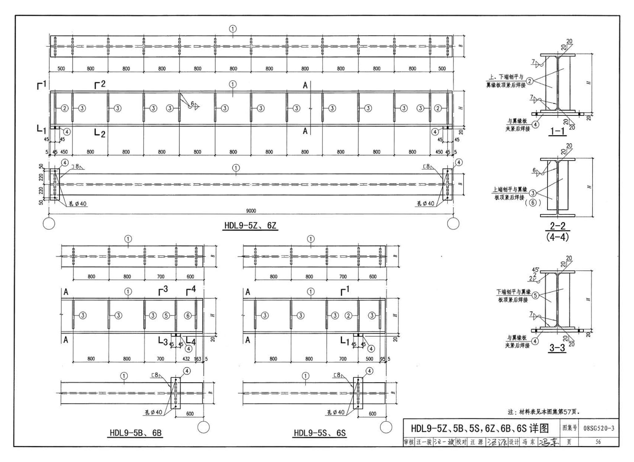 08SG520-3--钢吊车梁（H型钢 工作级别A1～A5）