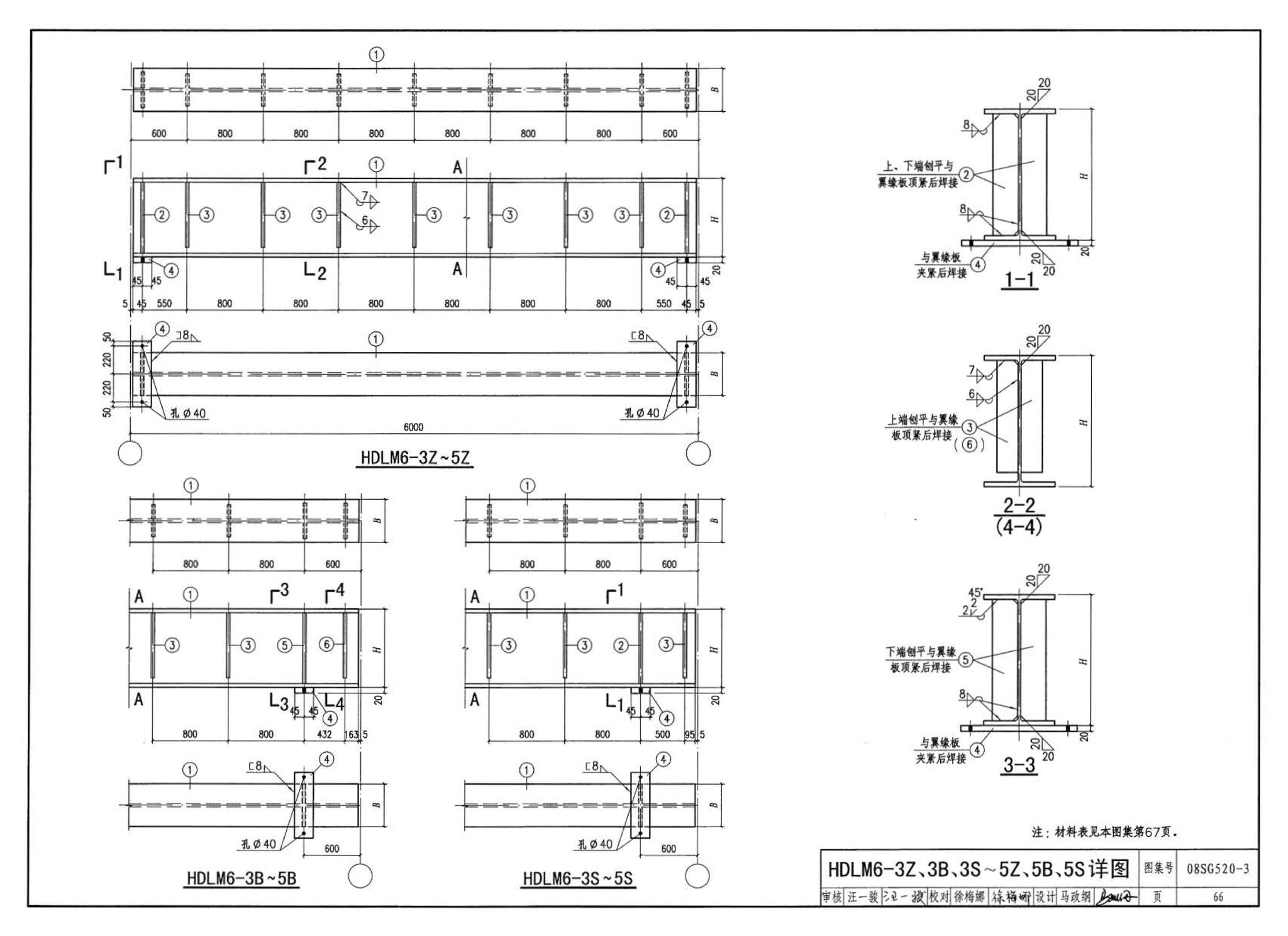 08SG520-3--钢吊车梁（H型钢 工作级别A1～A5）