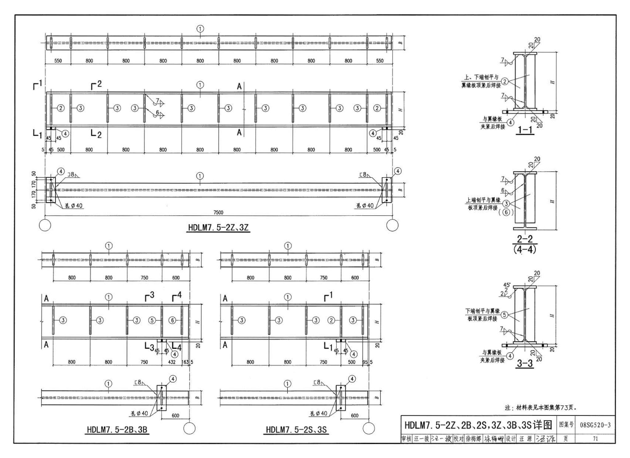 08SG520-3--钢吊车梁（H型钢 工作级别A1～A5）