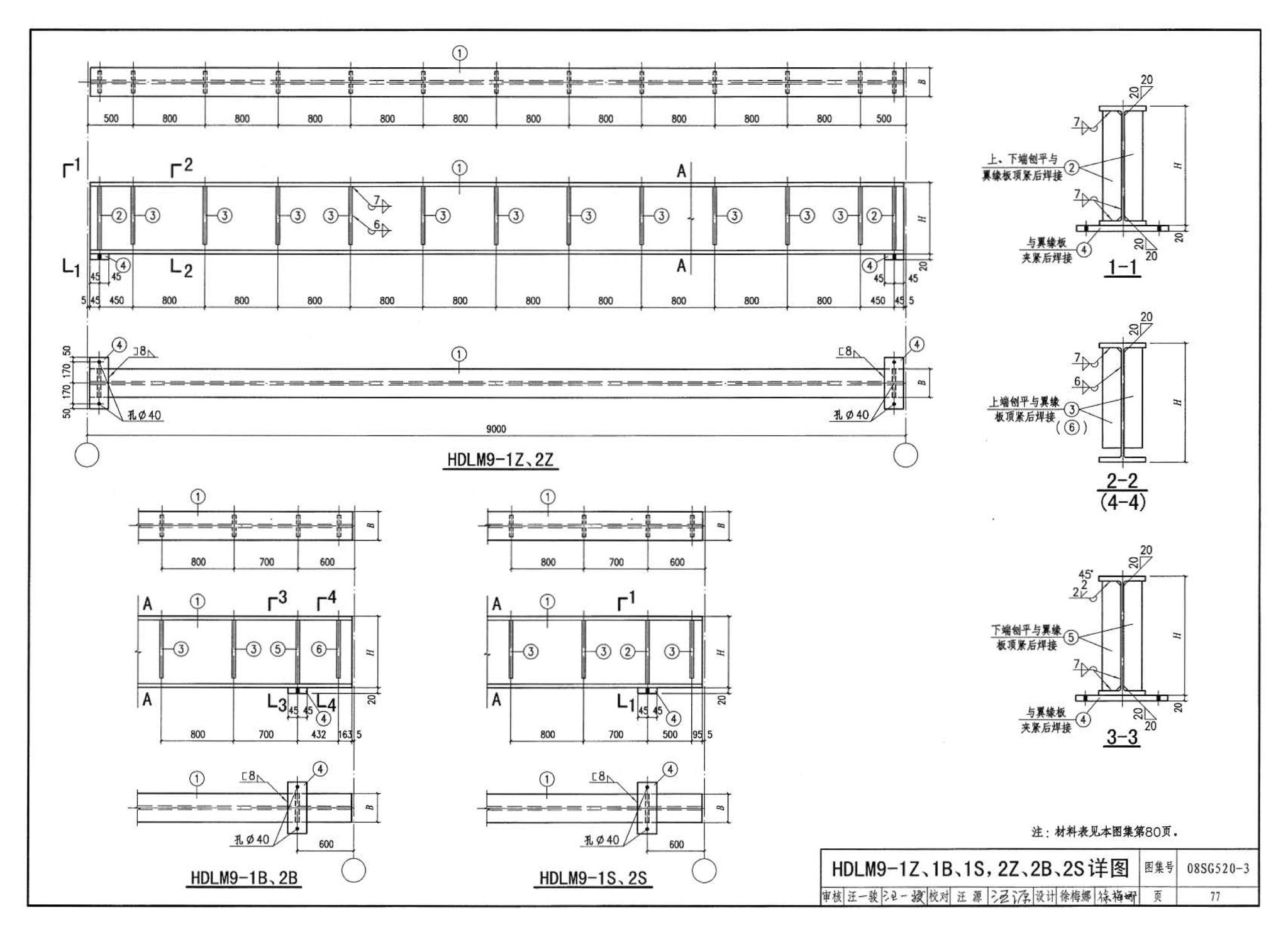 08SG520-3--钢吊车梁（H型钢 工作级别A1～A5）