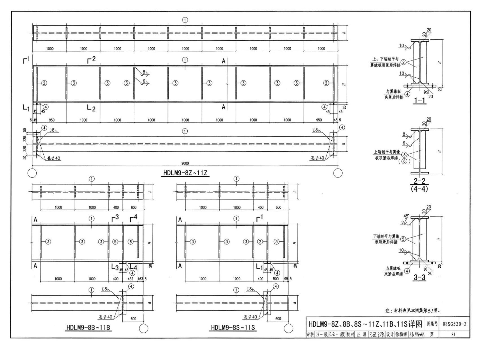 08SG520-3--钢吊车梁（H型钢 工作级别A1～A5）