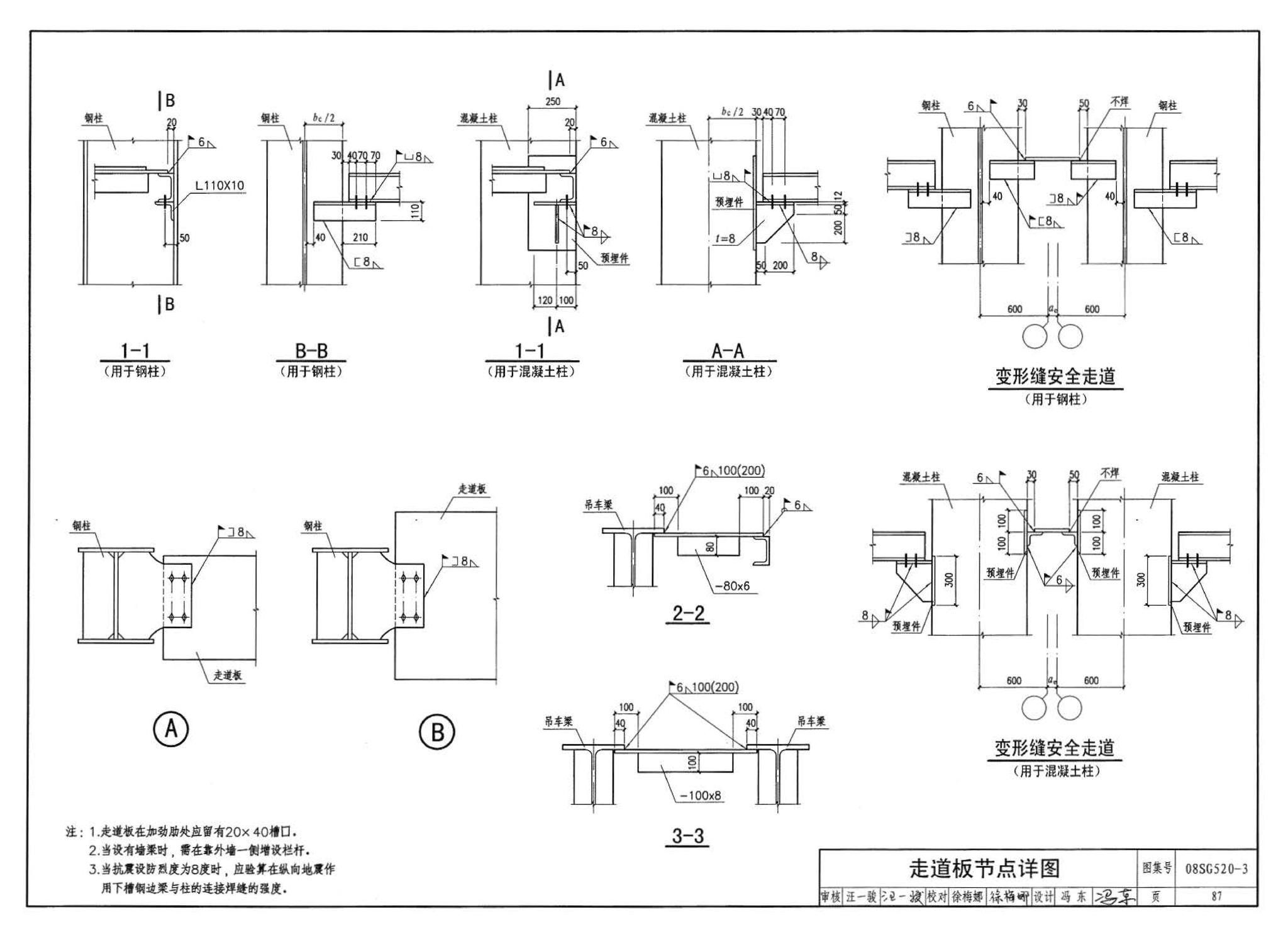 08SG520-3--钢吊车梁（H型钢 工作级别A1～A5）