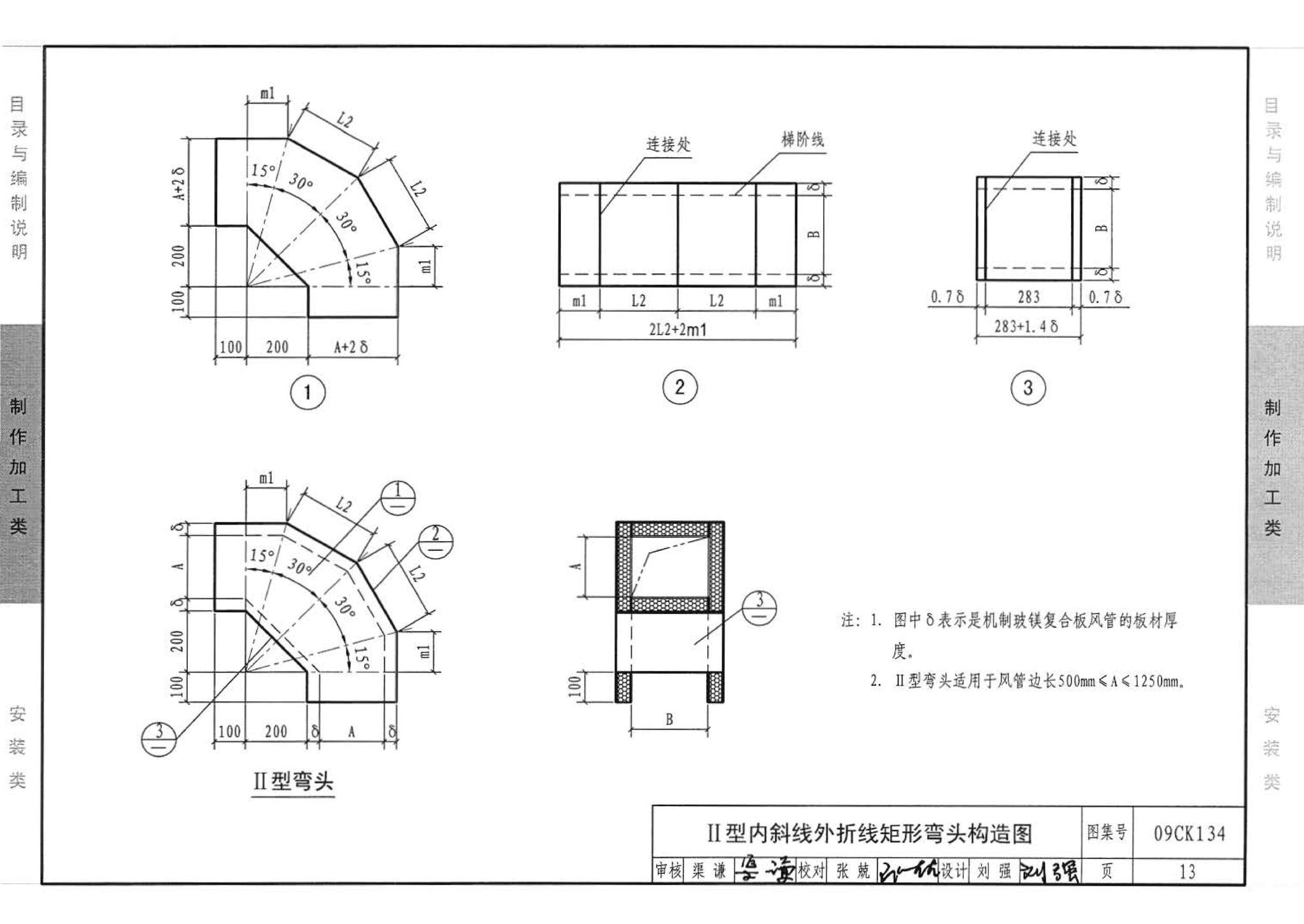 09CK134--机制玻镁复合板风管制作与安装（参考图集）