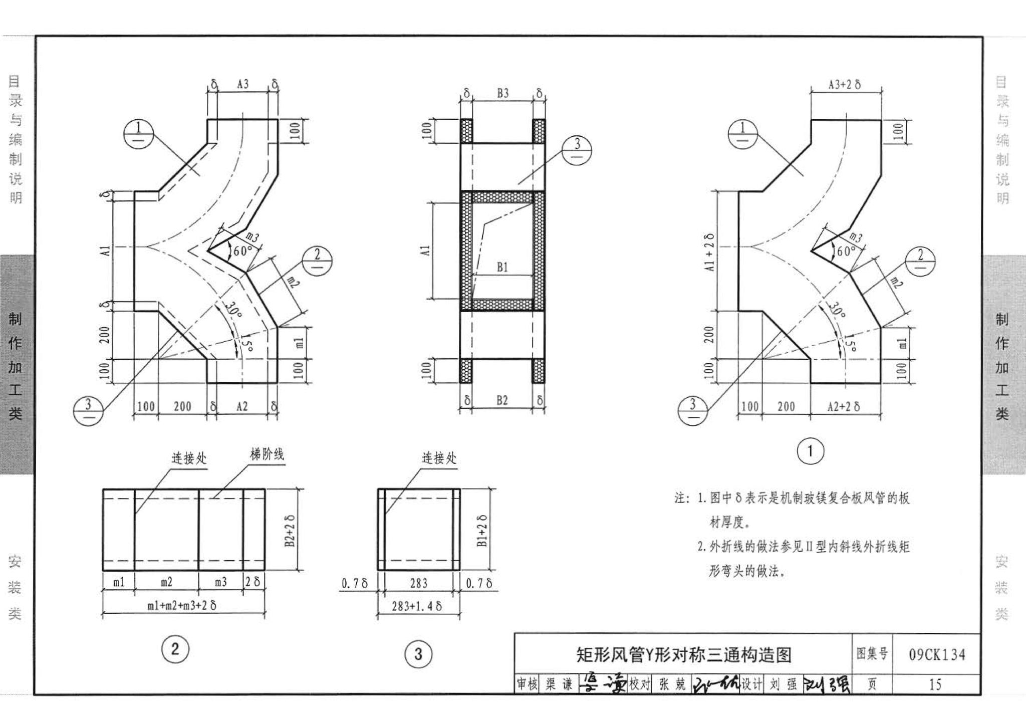 09CK134--机制玻镁复合板风管制作与安装（参考图集）