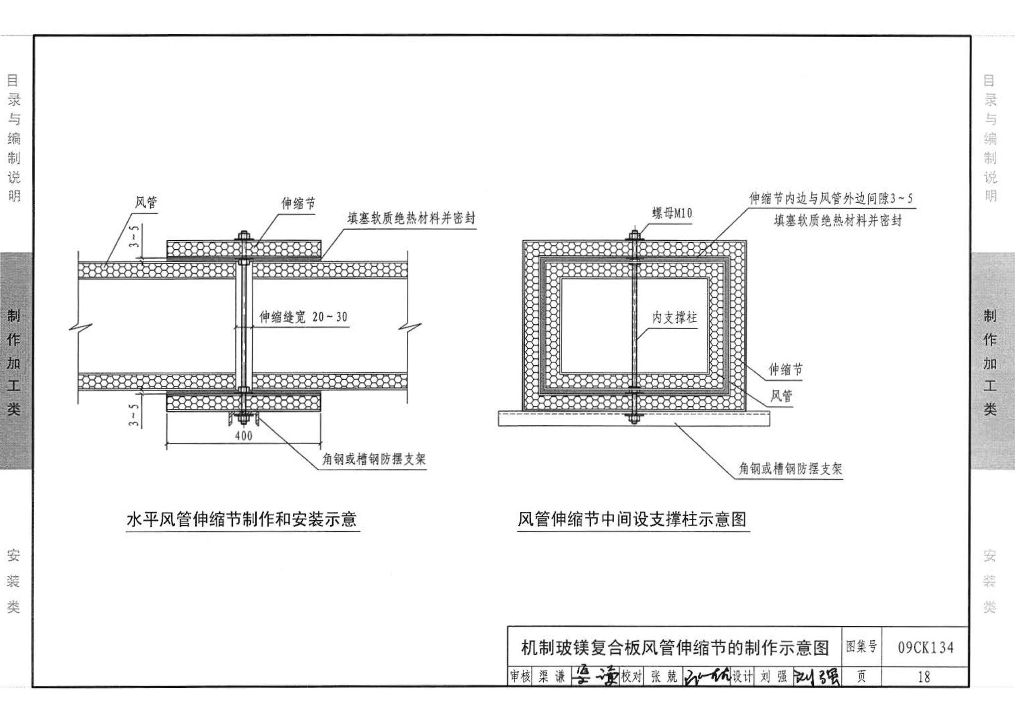 09CK134--机制玻镁复合板风管制作与安装（参考图集）
