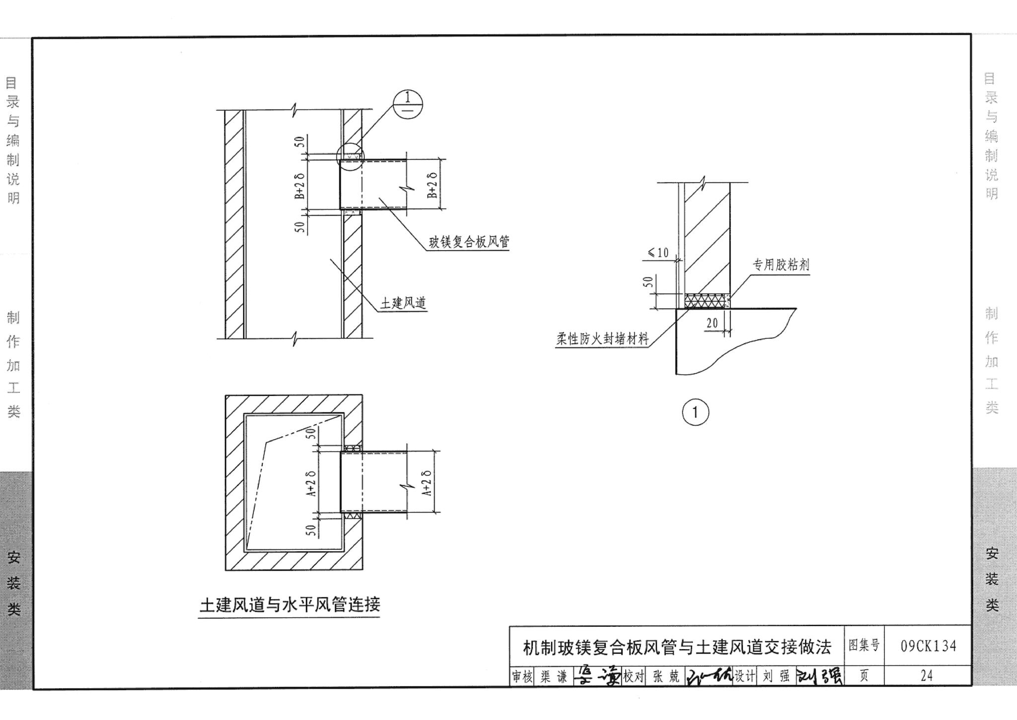 09CK134--机制玻镁复合板风管制作与安装（参考图集）