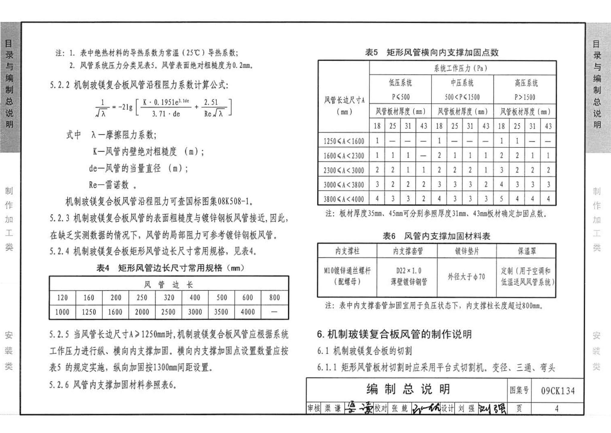 09CK134--机制玻镁复合板风管制作与安装（参考图集）