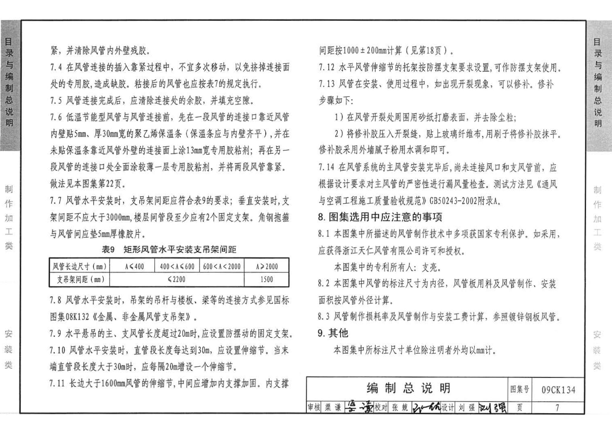 09CK134--机制玻镁复合板风管制作与安装（参考图集）