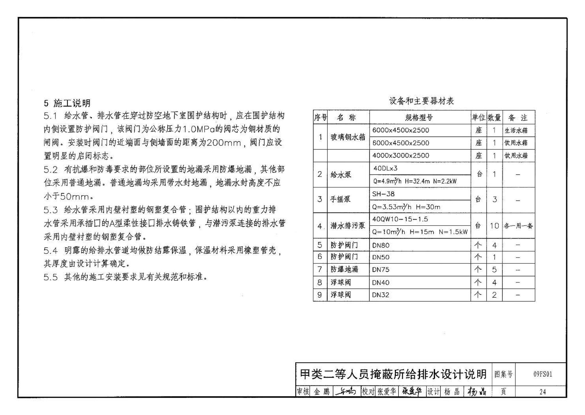 09FS01--防空地下室给排水设计示例