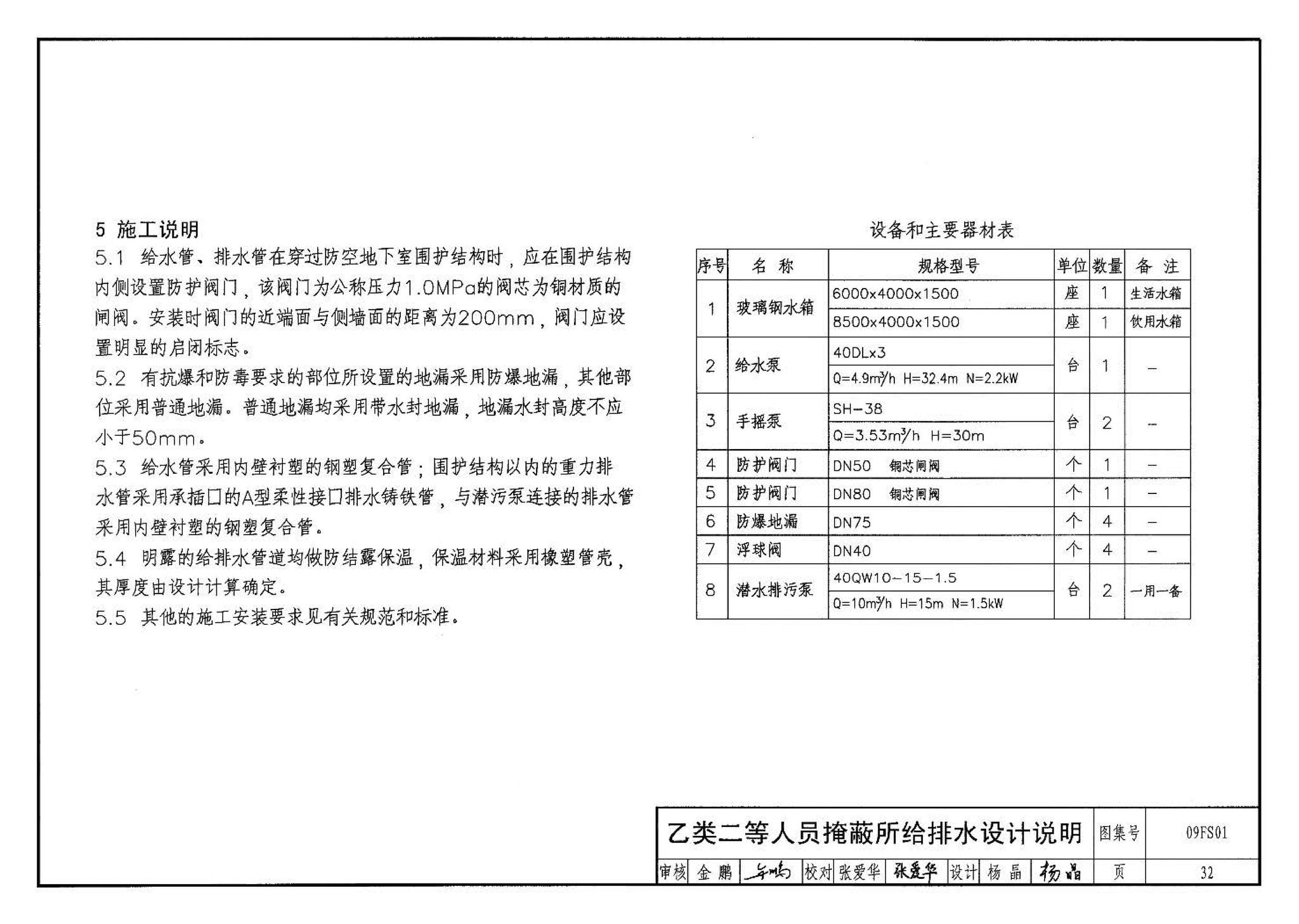 09FS01--防空地下室给排水设计示例