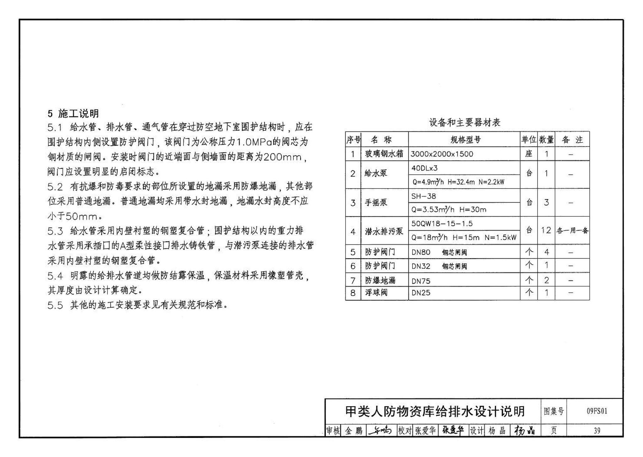 09FS01--防空地下室给排水设计示例