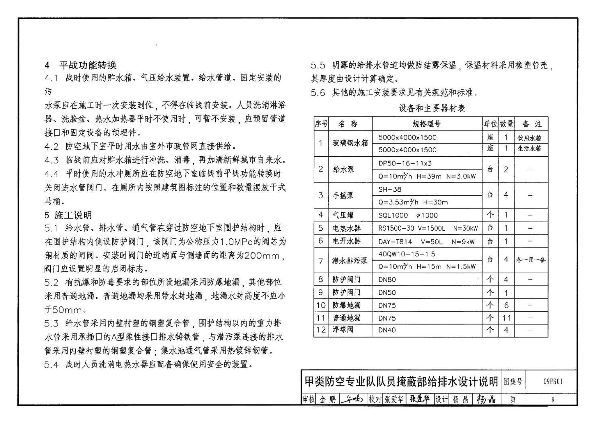 09FS01--防空地下室给排水设计示例