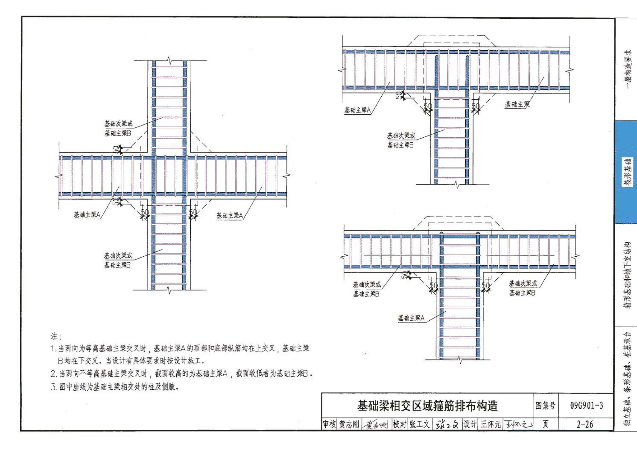 09G901-3--混凝土结构施工钢筋排布规则与构造详图（筏形基础、箱形基础、地下室结构、独立基础、条形基础、桩基承台）