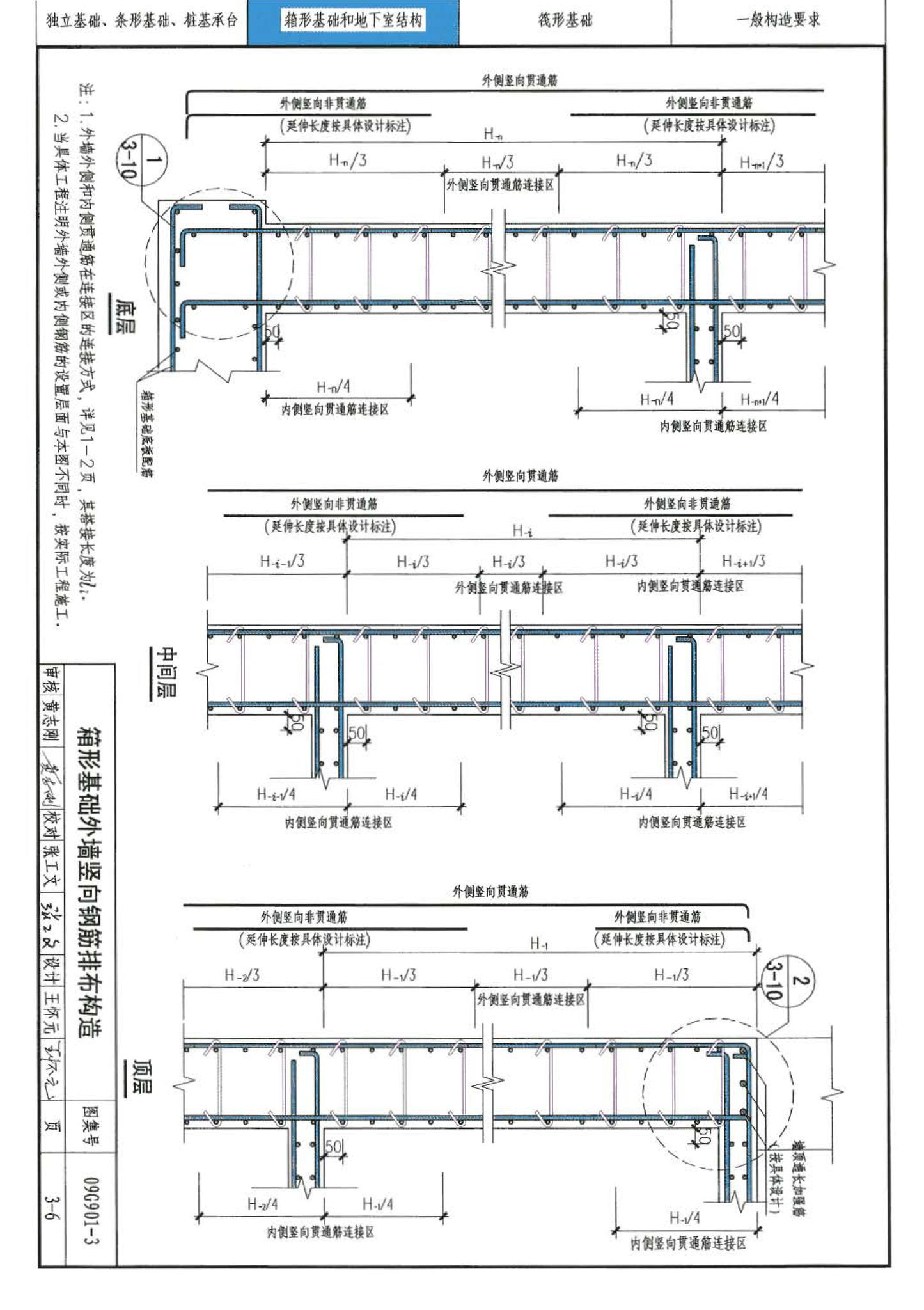 09G901-3--混凝土结构施工钢筋排布规则与构造详图（筏形基础、箱形基础、地下室结构、独立基础、条形基础、桩基承台）