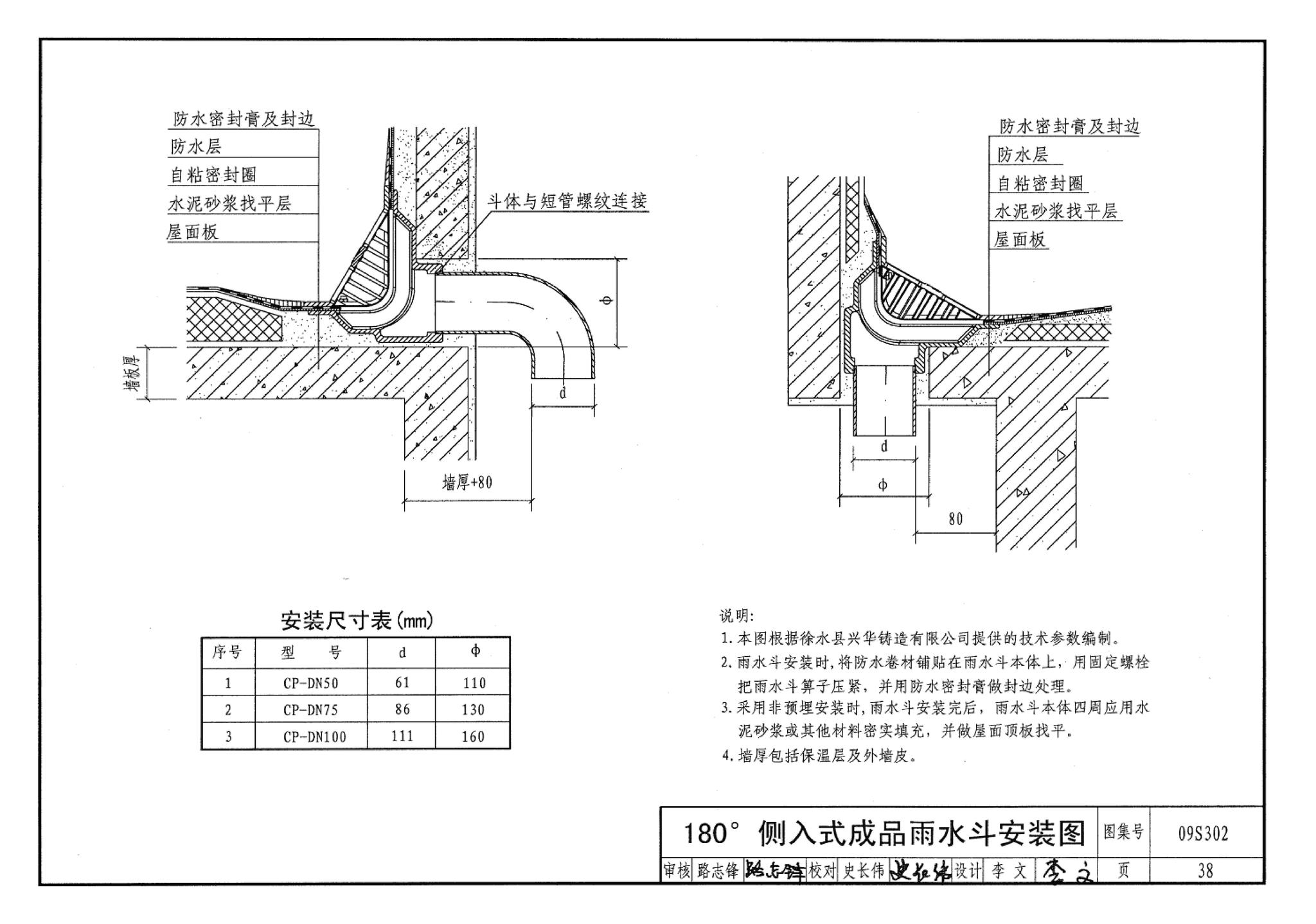 09S302--雨水斗选用及安装