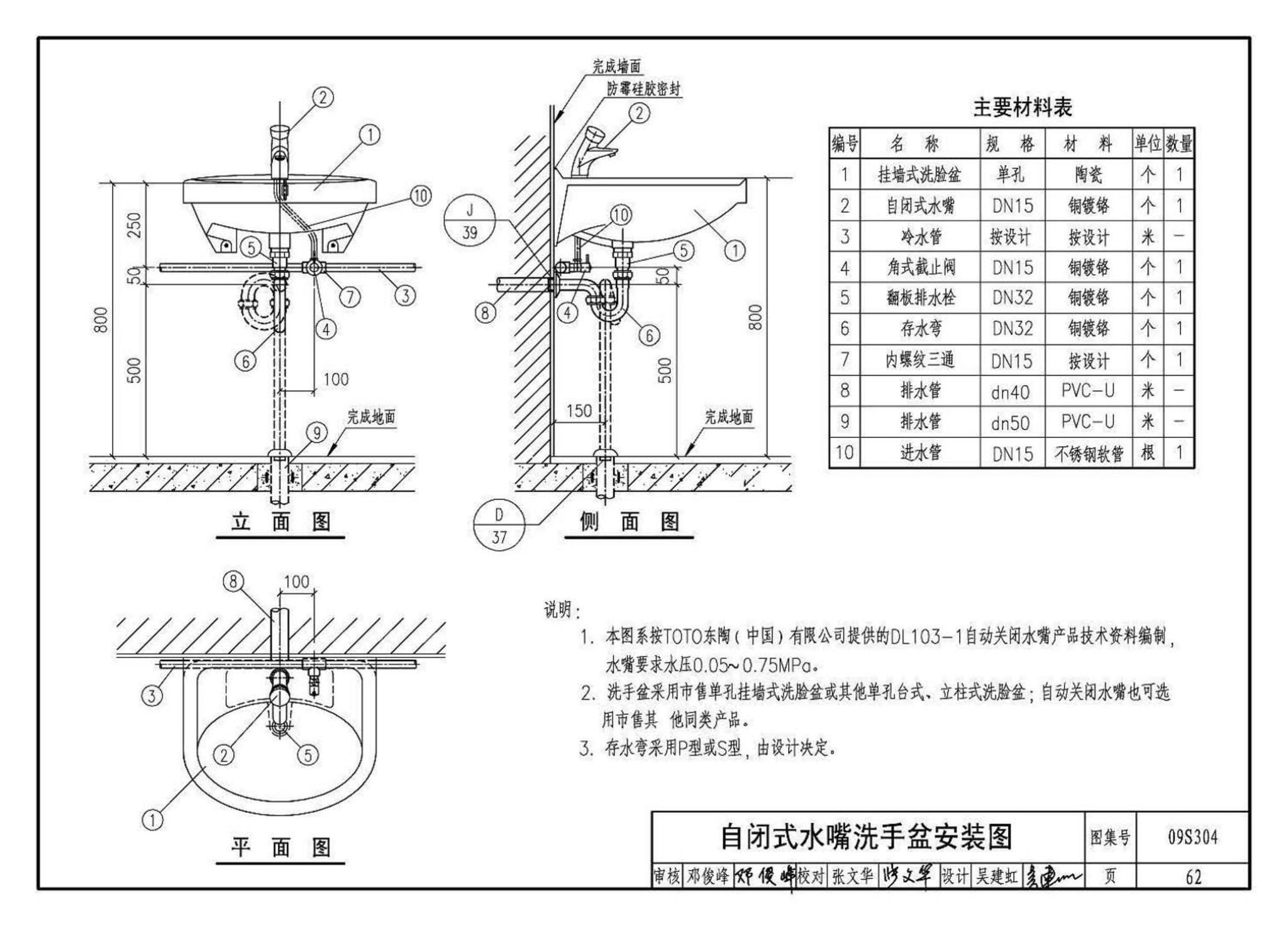 09S304--卫生设备安装