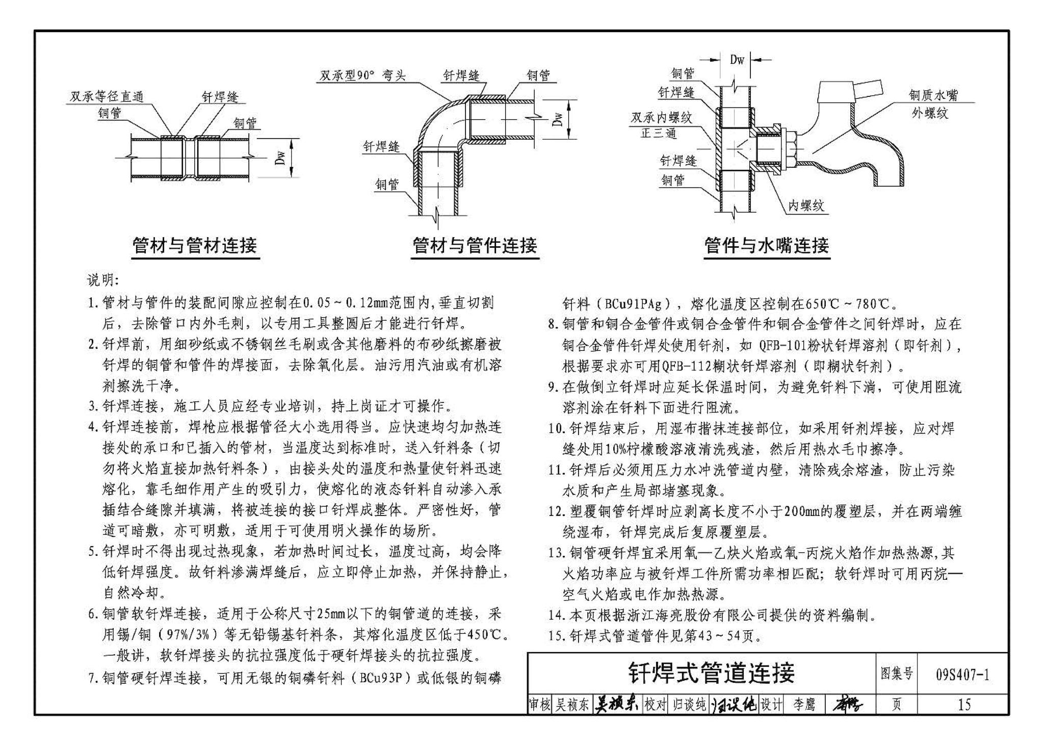 09S407-1--建筑给水铜管道安装