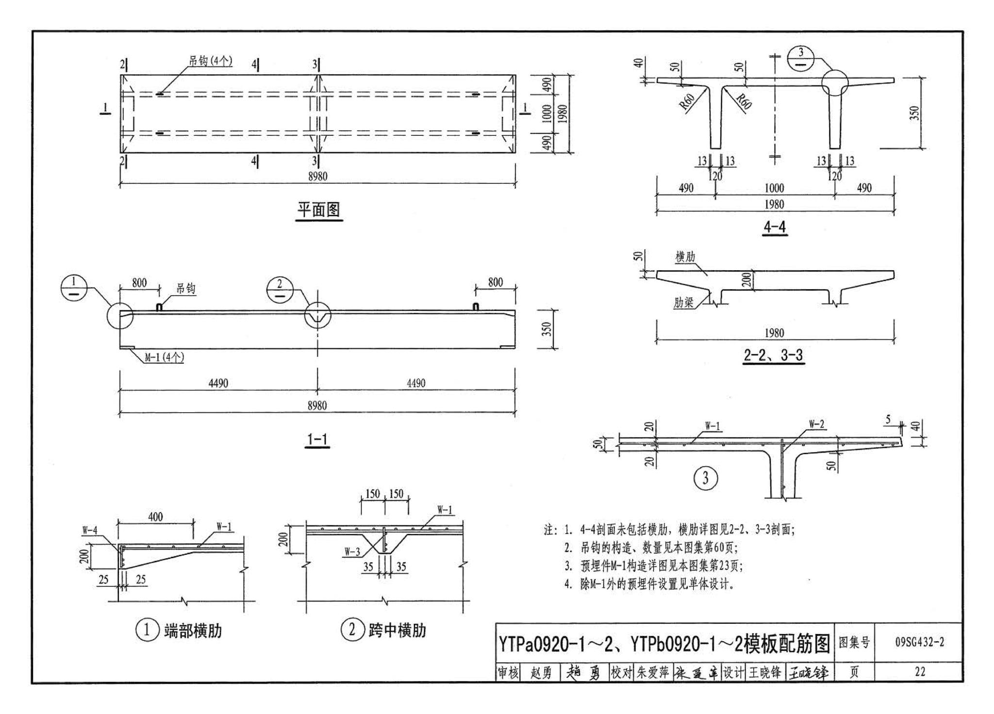 09SG432-2--预应力混凝土双T板（平板，宽度2.0m、2.4m、3.0m）