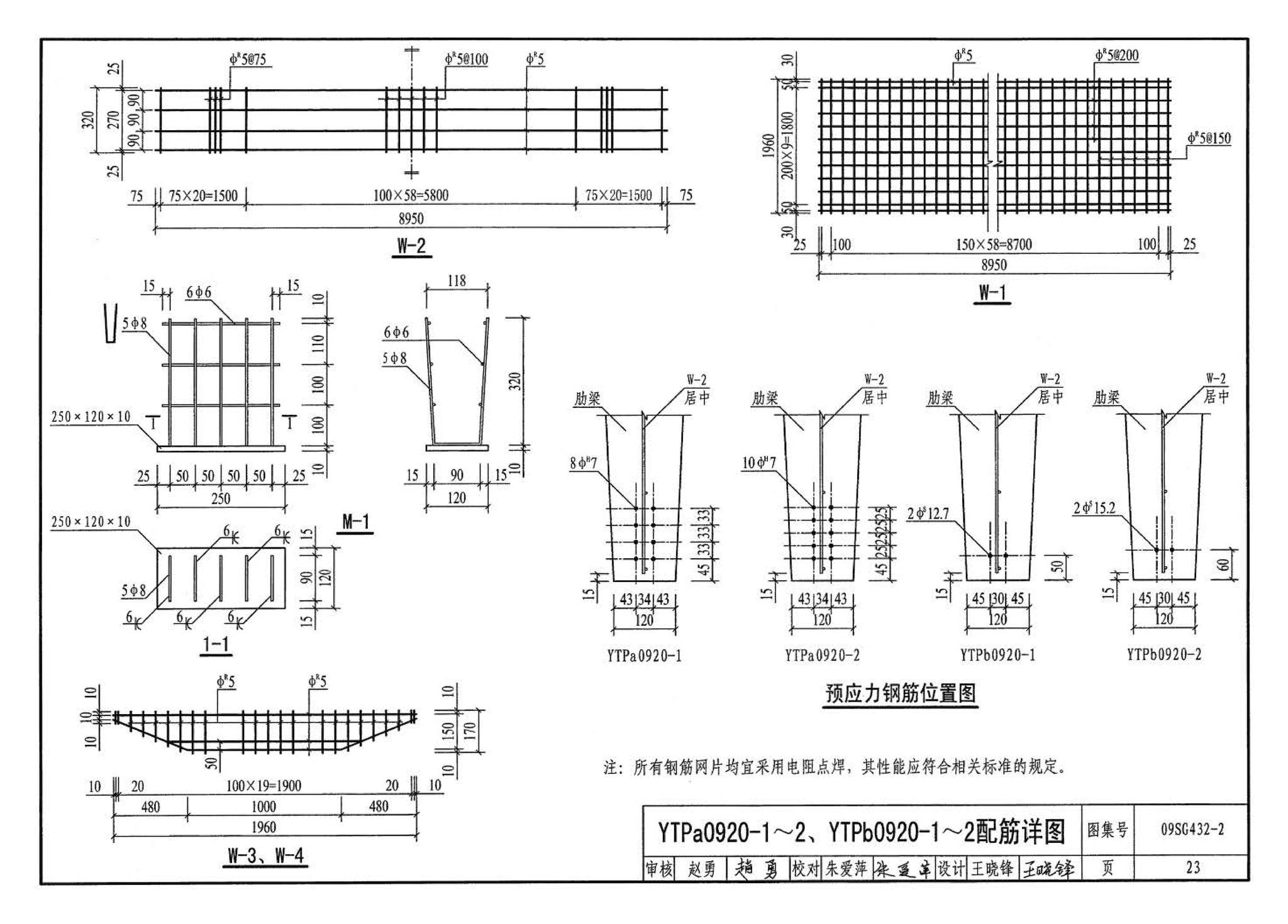 09SG432-2--预应力混凝土双T板（平板，宽度2.0m、2.4m、3.0m）