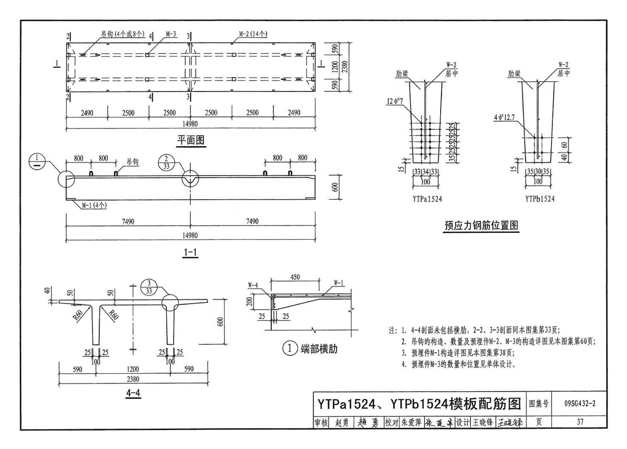 09SG432-2--预应力混凝土双T板（平板，宽度2.0m、2.4m、3.0m）