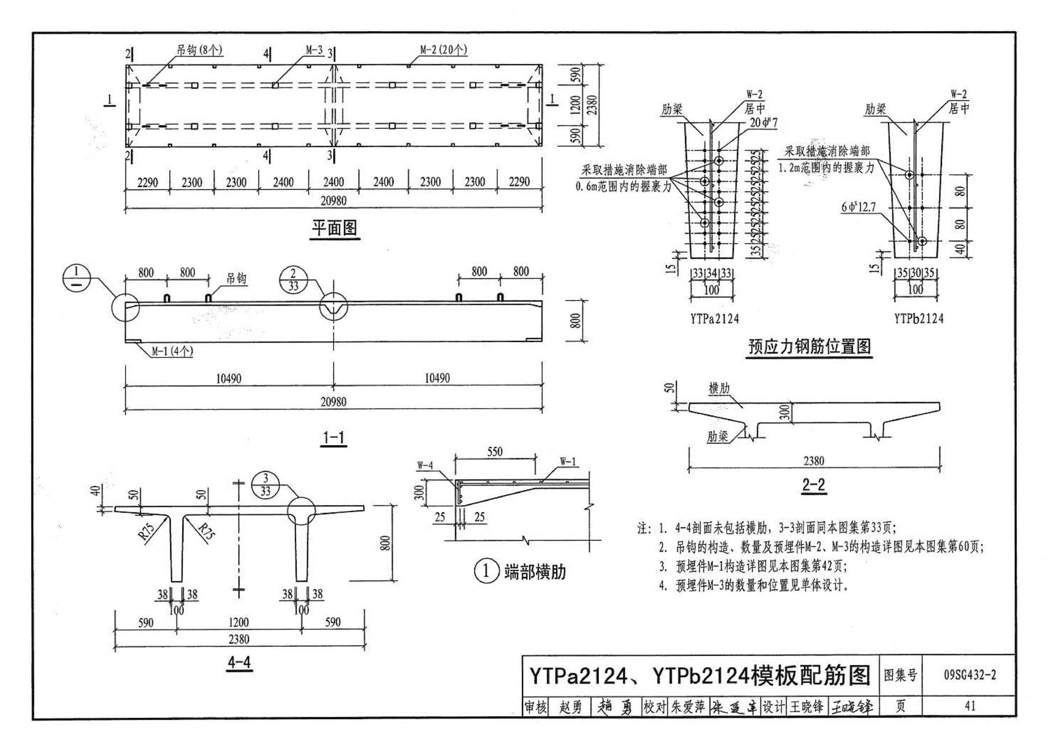 09SG432-2--预应力混凝土双T板（平板，宽度2.0m、2.4m、3.0m）