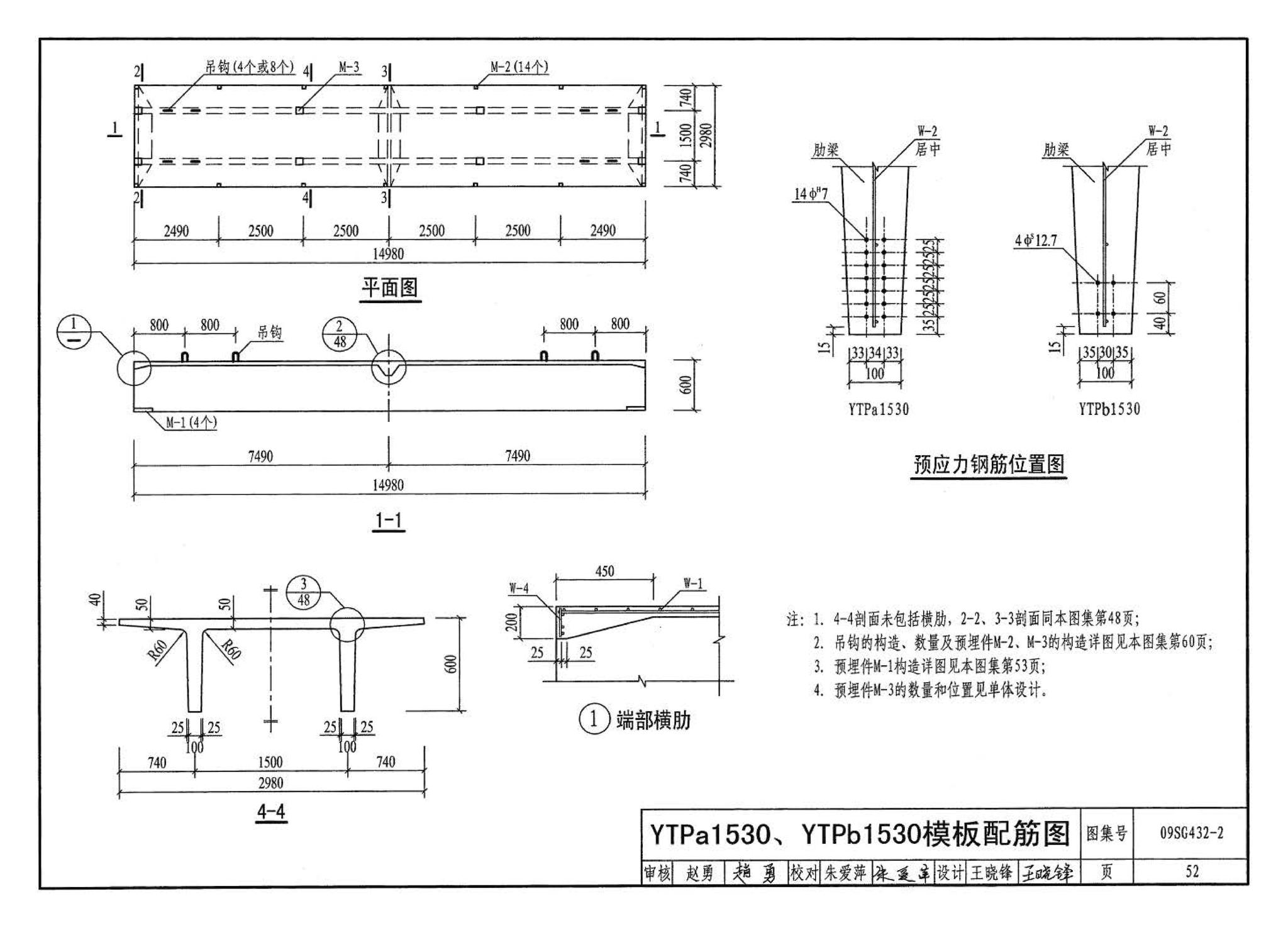 09SG432-2--预应力混凝土双T板（平板，宽度2.0m、2.4m、3.0m）