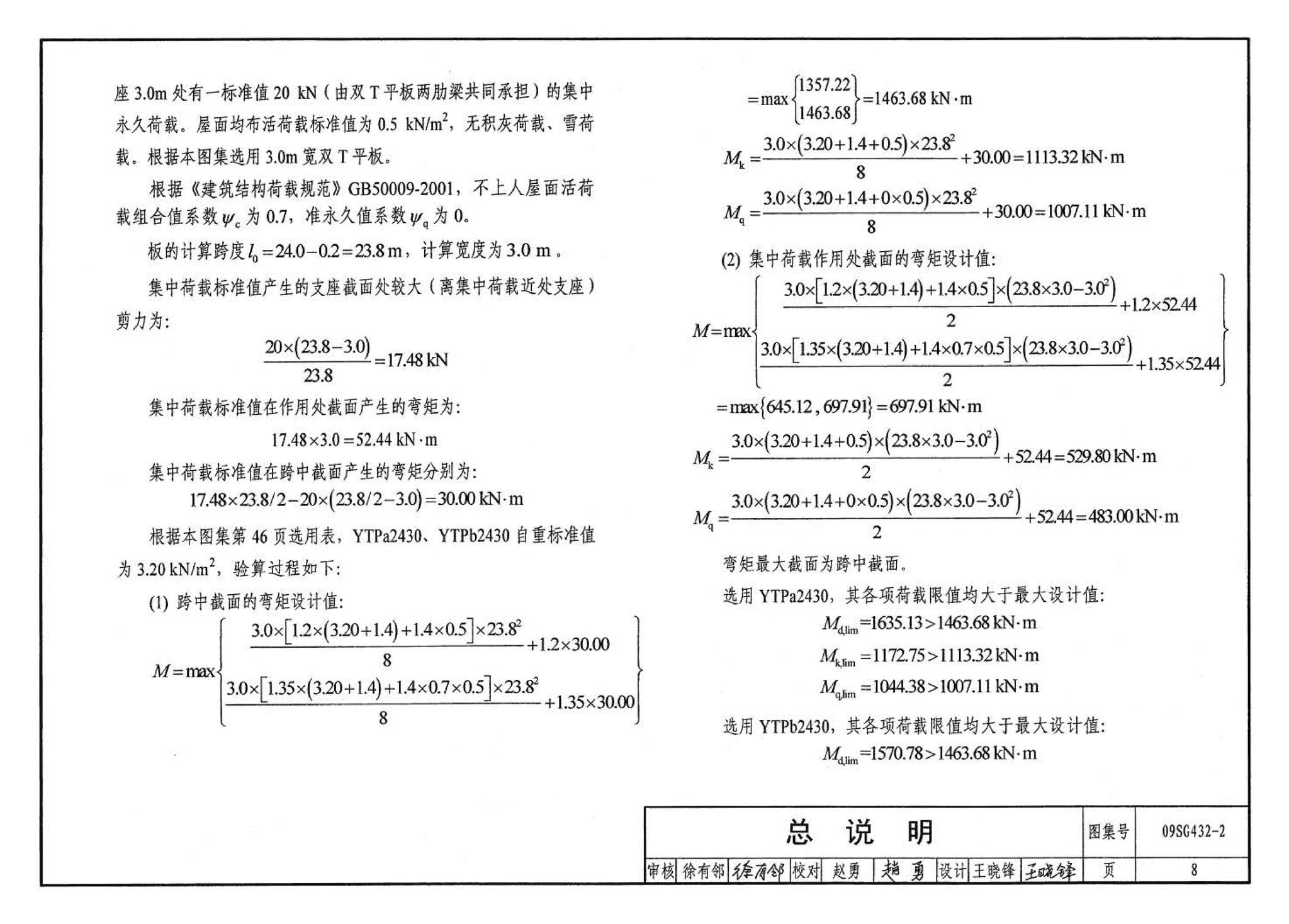 09SG432-2--预应力混凝土双T板（平板，宽度2.0m、2.4m、3.0m）