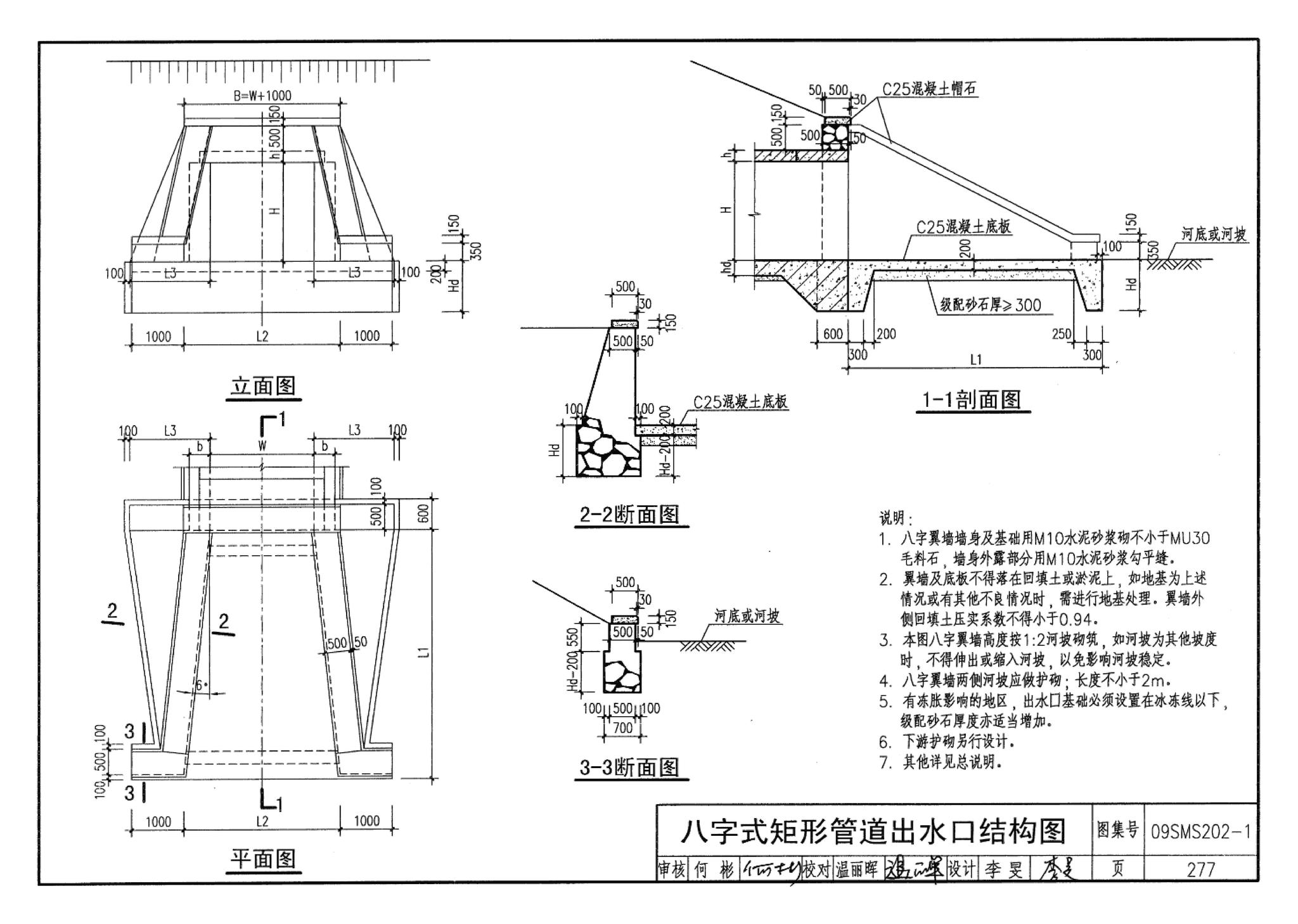 09SMS202-1--埋地矩形雨水管道及其附属构筑物（混凝土模块砌体）