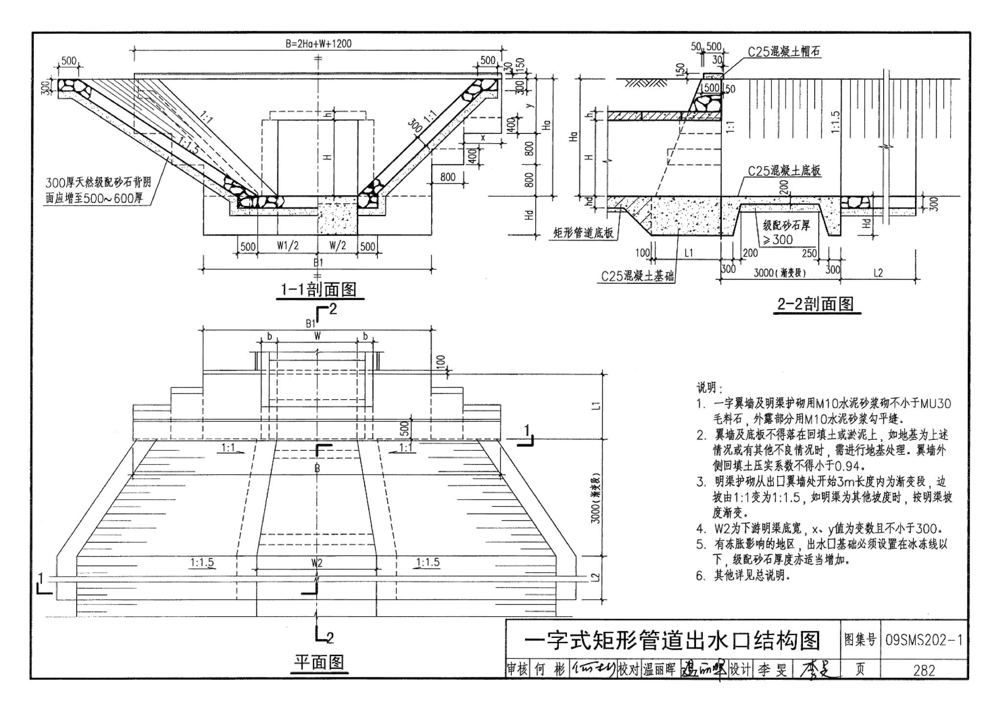 09SMS202-1--埋地矩形雨水管道及其附属构筑物（混凝土模块砌体）