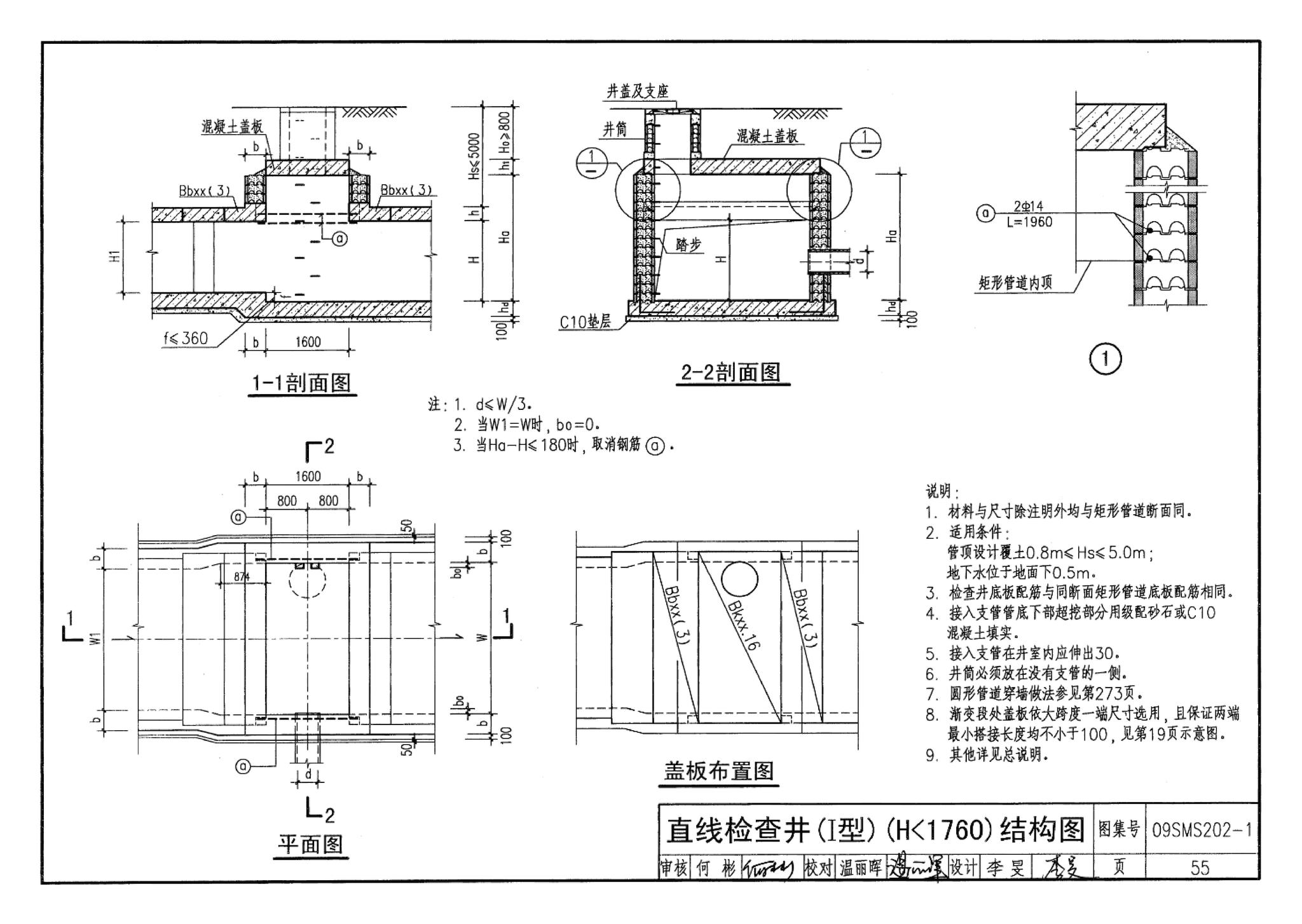 09SMS202-1--埋地矩形雨水管道及其附属构筑物（混凝土模块砌体）