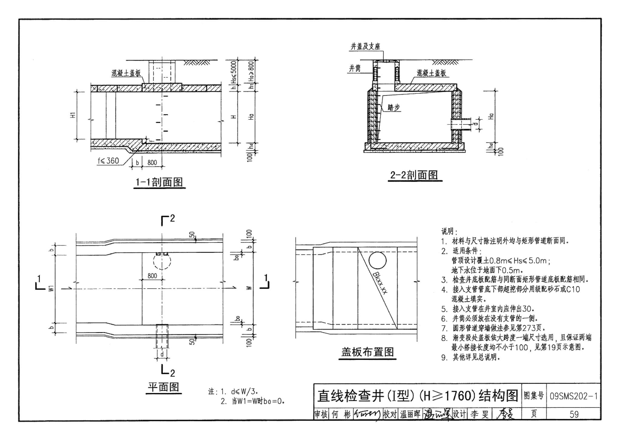 09SMS202-1--埋地矩形雨水管道及其附属构筑物（混凝土模块砌体）