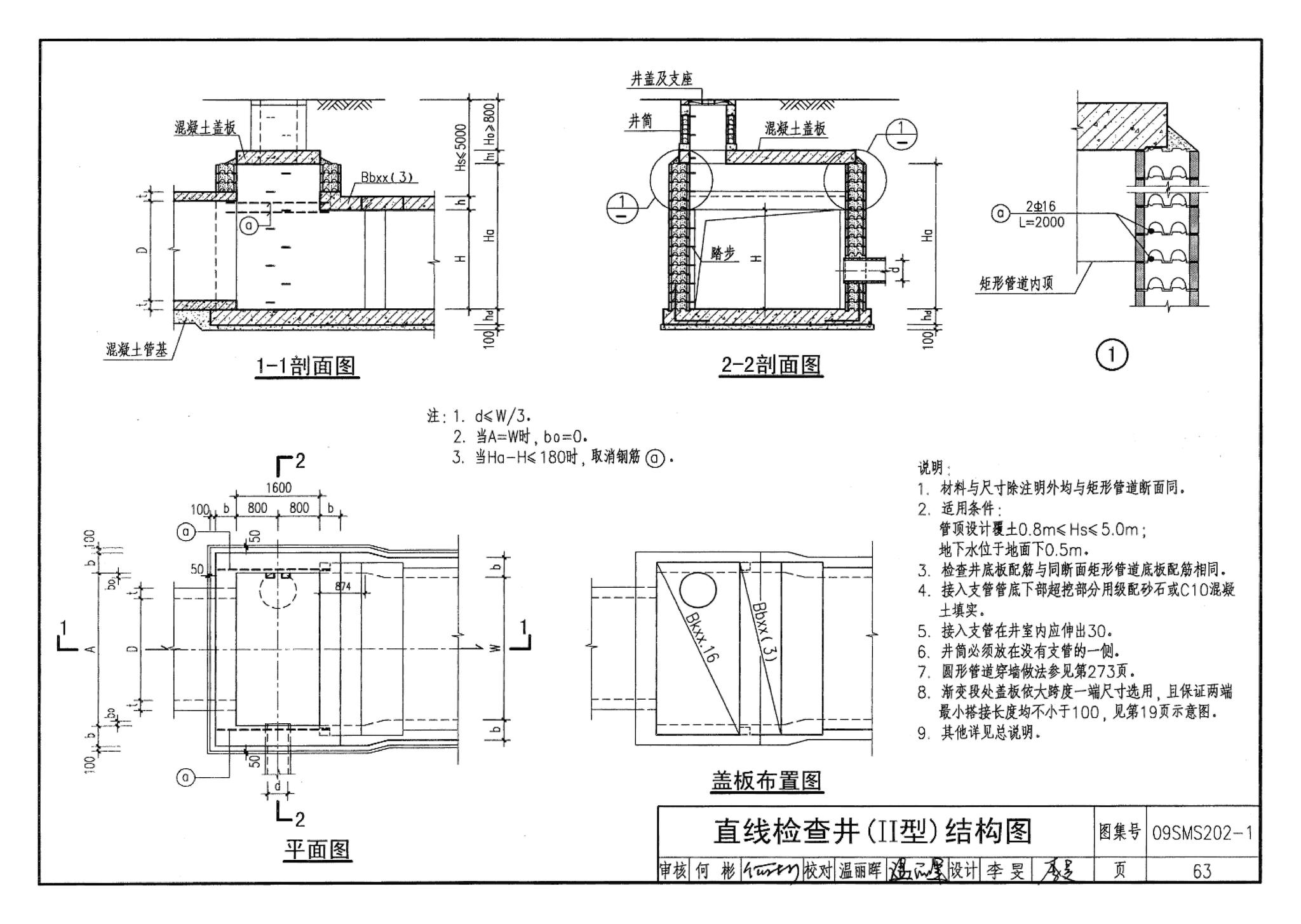 09SMS202-1--埋地矩形雨水管道及其附属构筑物（混凝土模块砌体）