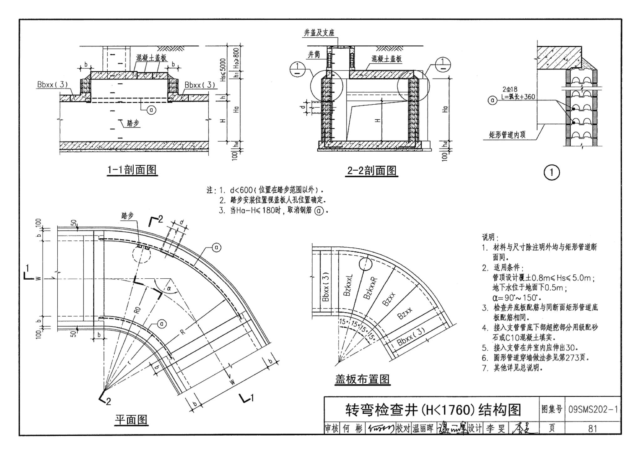 09SMS202-1--埋地矩形雨水管道及其附属构筑物（混凝土模块砌体）