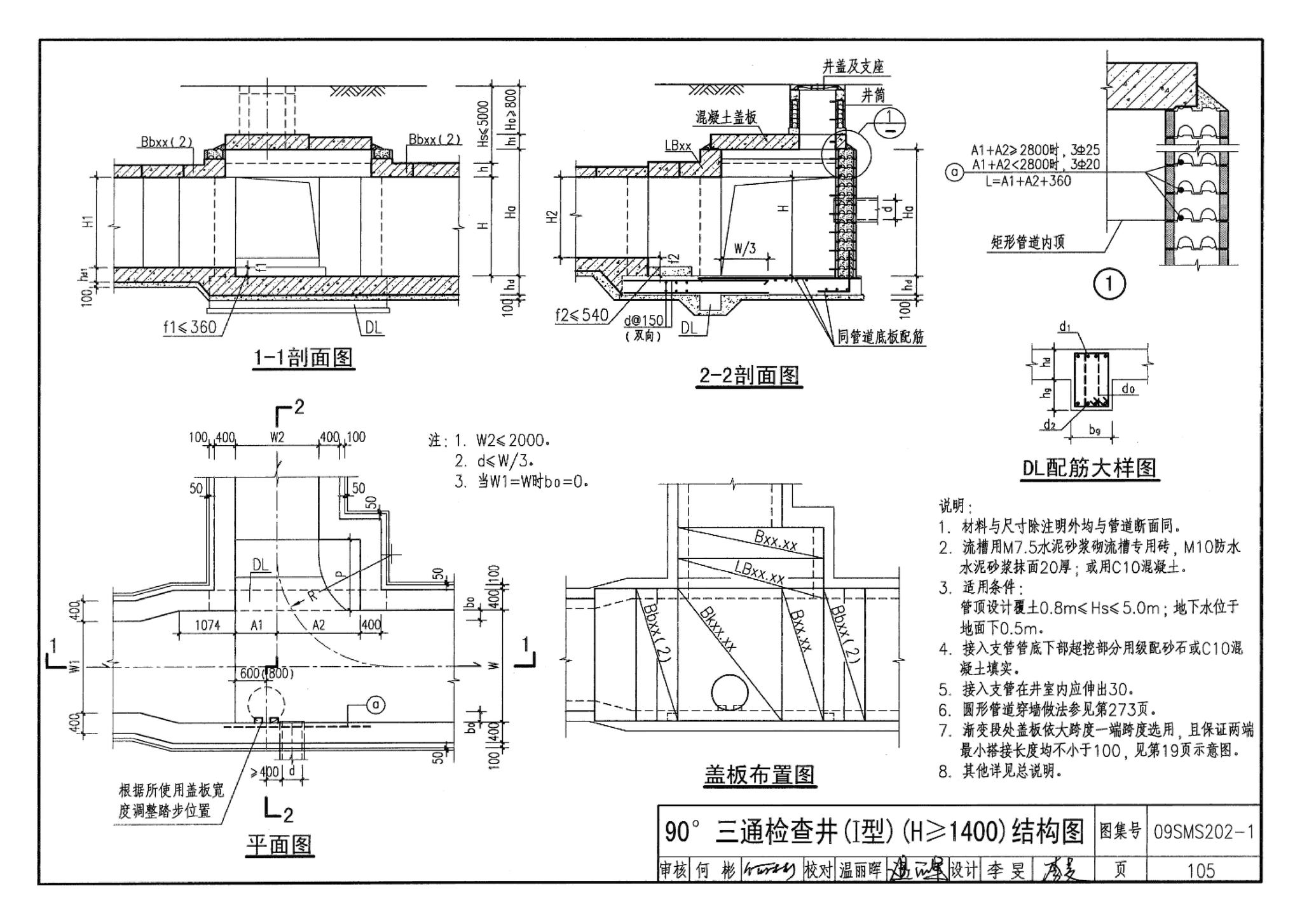 09SMS202-1--埋地矩形雨水管道及其附属构筑物（混凝土模块砌体）