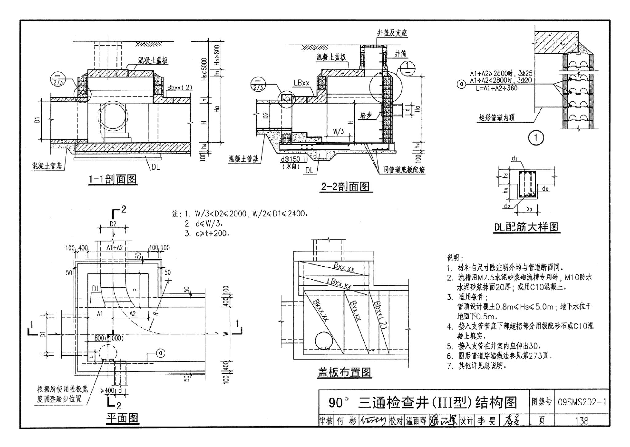 09SMS202-1--埋地矩形雨水管道及其附属构筑物（混凝土模块砌体）