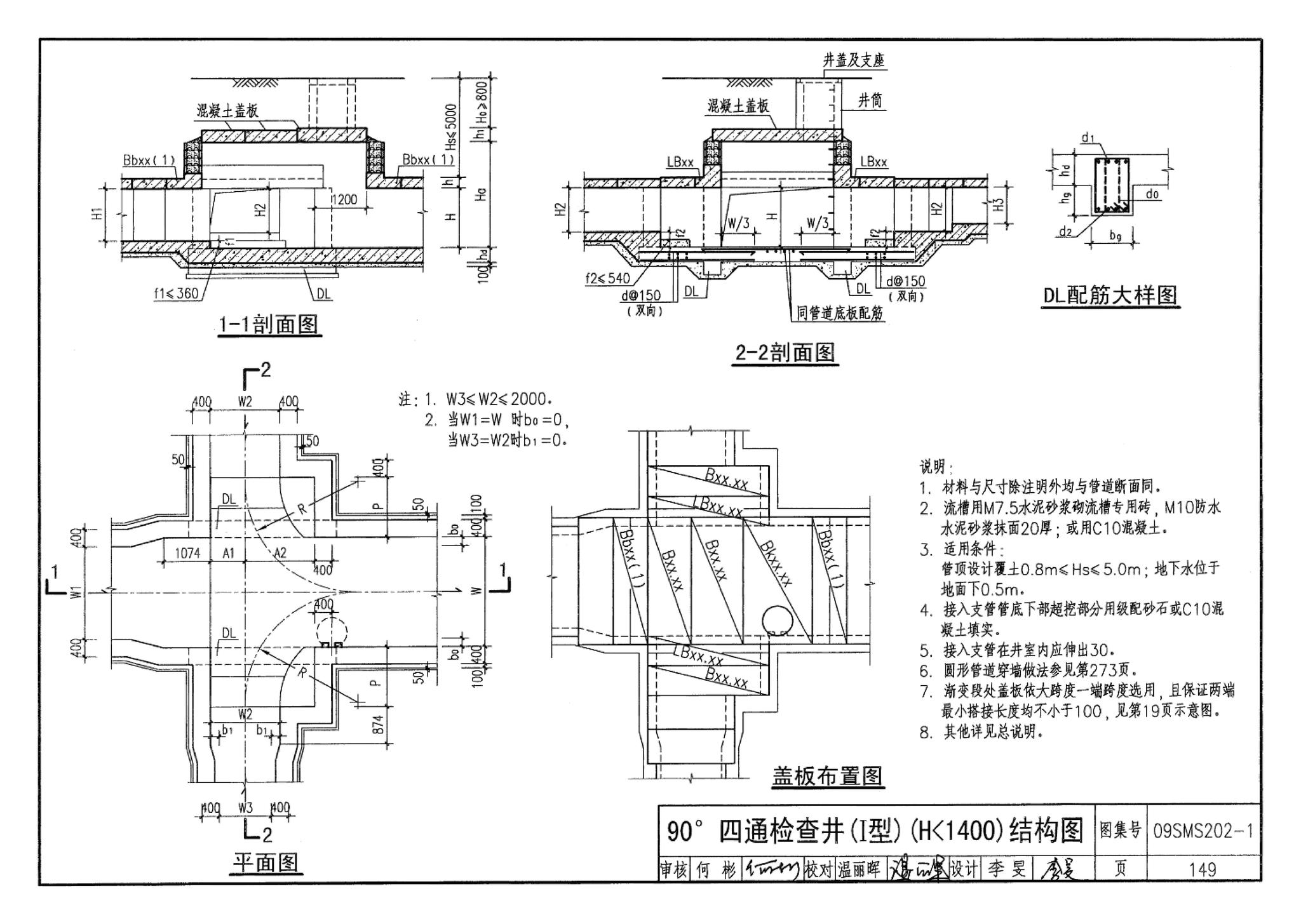 09SMS202-1--埋地矩形雨水管道及其附属构筑物（混凝土模块砌体）