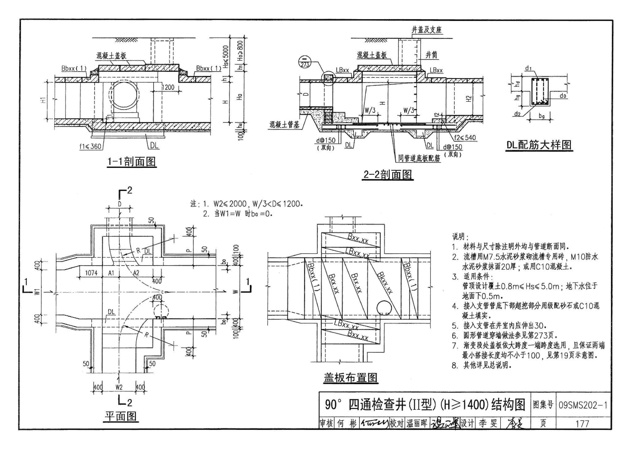 09SMS202-1--埋地矩形雨水管道及其附属构筑物（混凝土模块砌体）