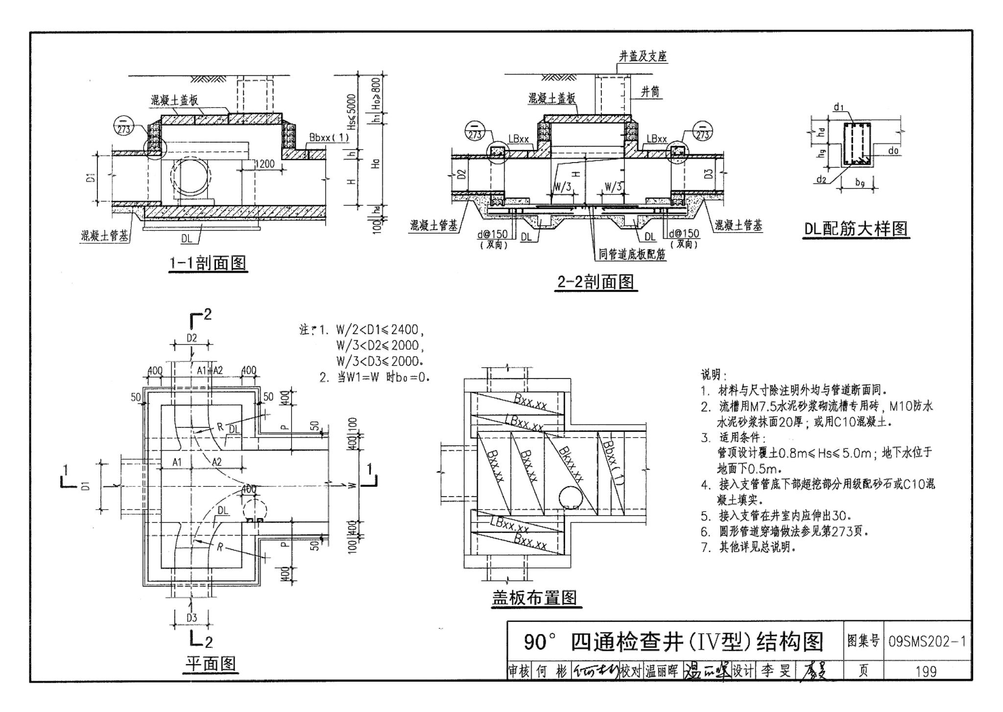 09SMS202-1--埋地矩形雨水管道及其附属构筑物（混凝土模块砌体）