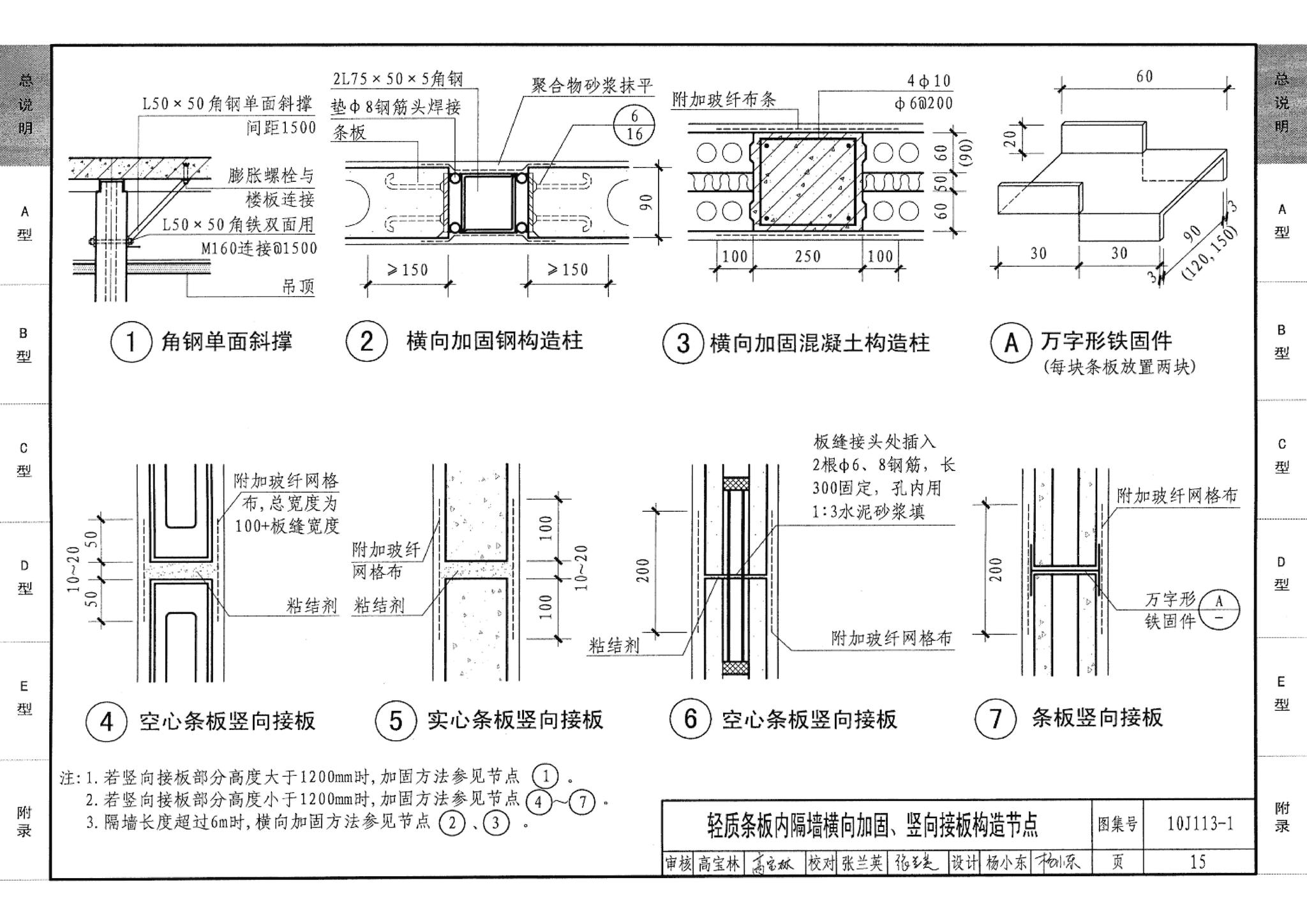 10J113-1--内隔墙－轻质条板（一）