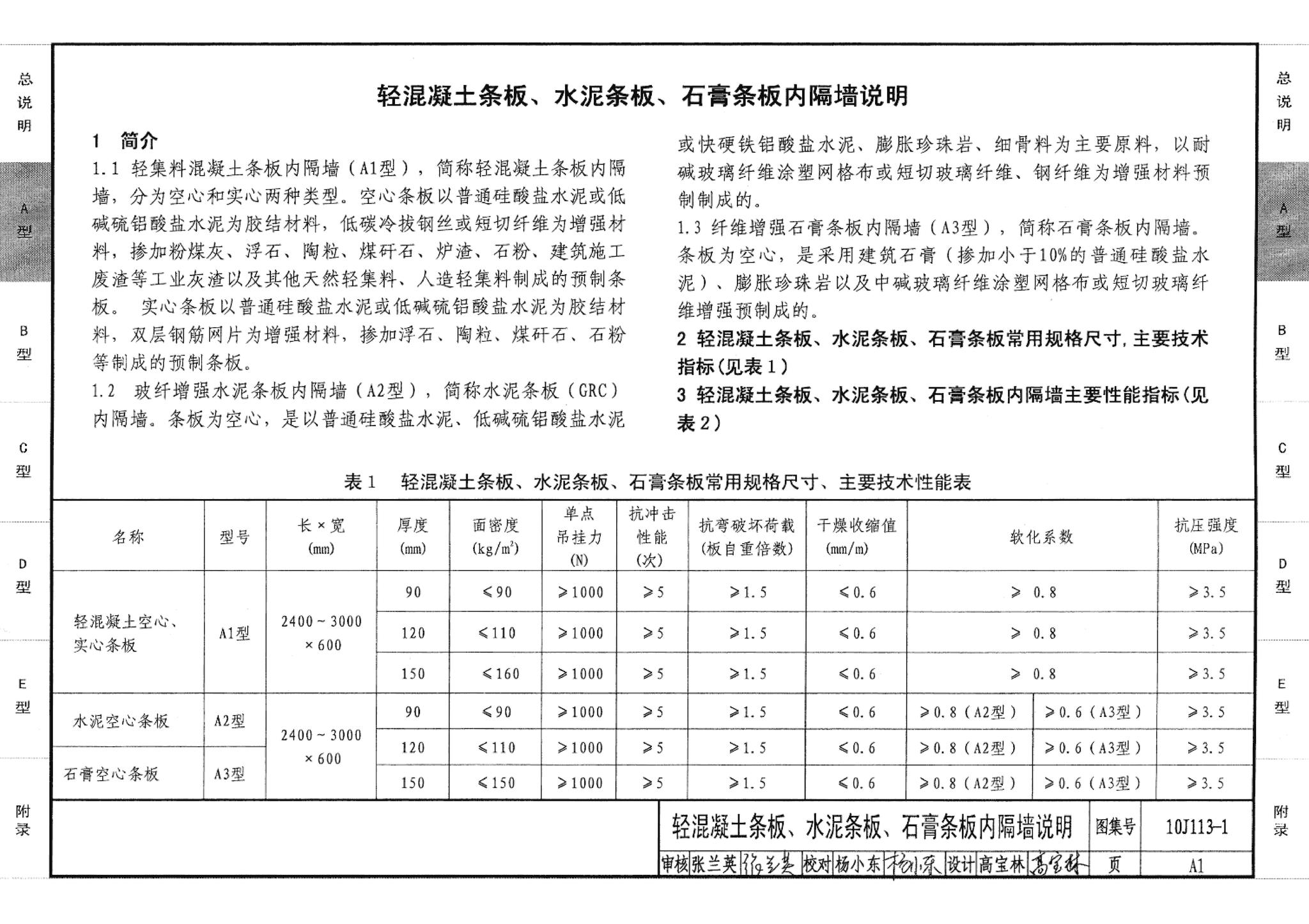 10J113-1--内隔墙－轻质条板（一）