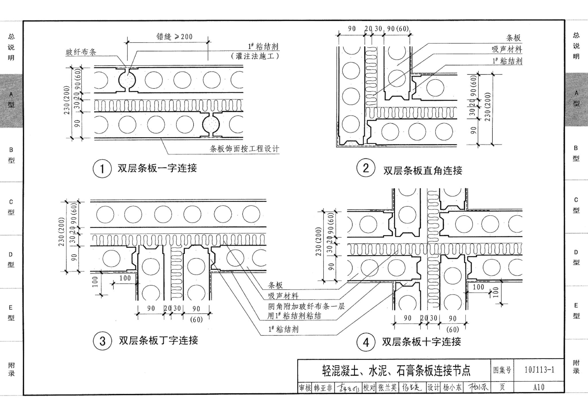 10J113-1--内隔墙－轻质条板（一）