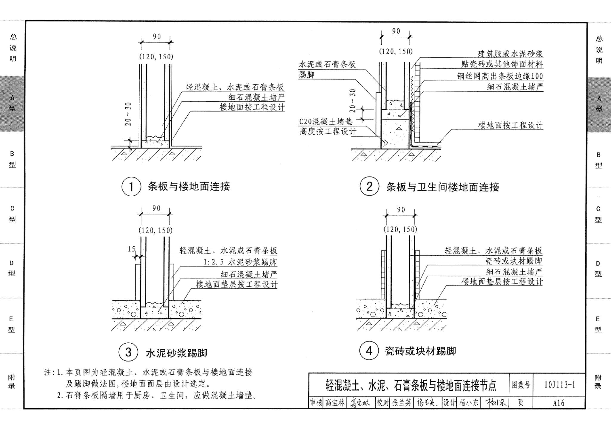 10J113-1--内隔墙－轻质条板（一）