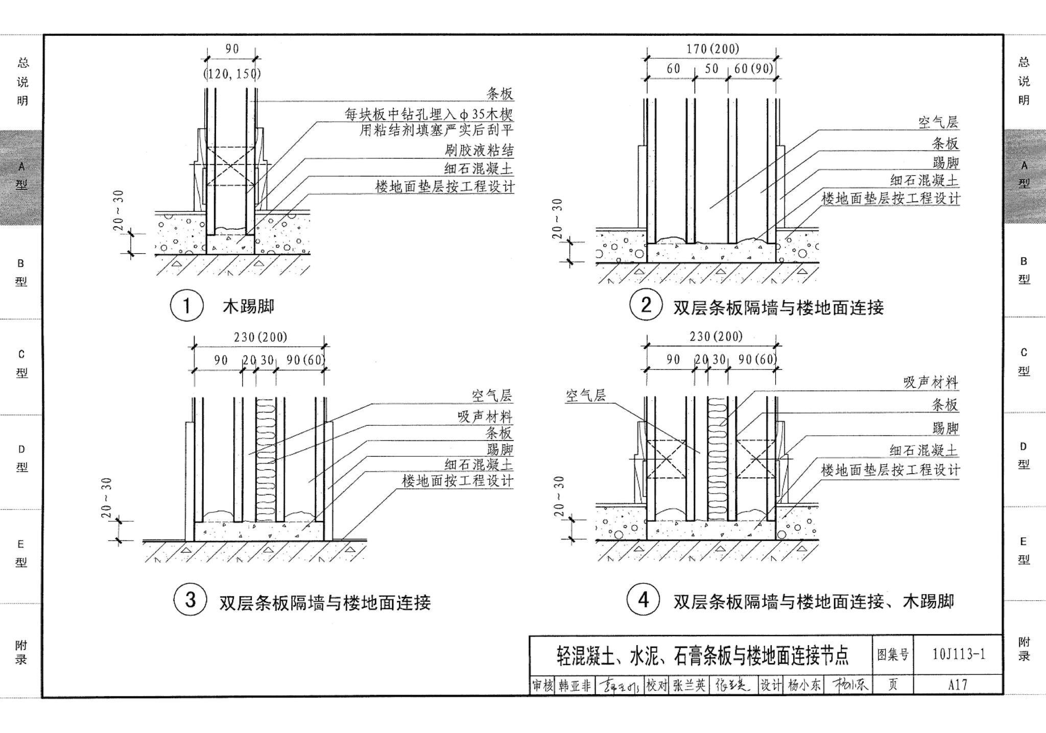 10J113-1--内隔墙－轻质条板（一）