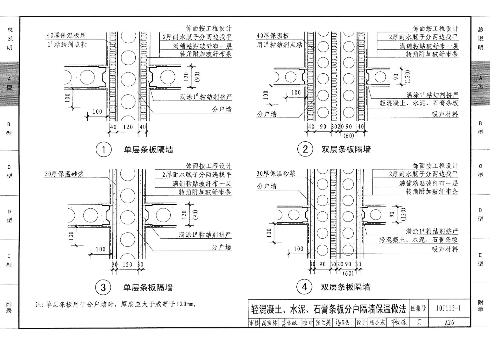 10J113-1--内隔墙－轻质条板（一）