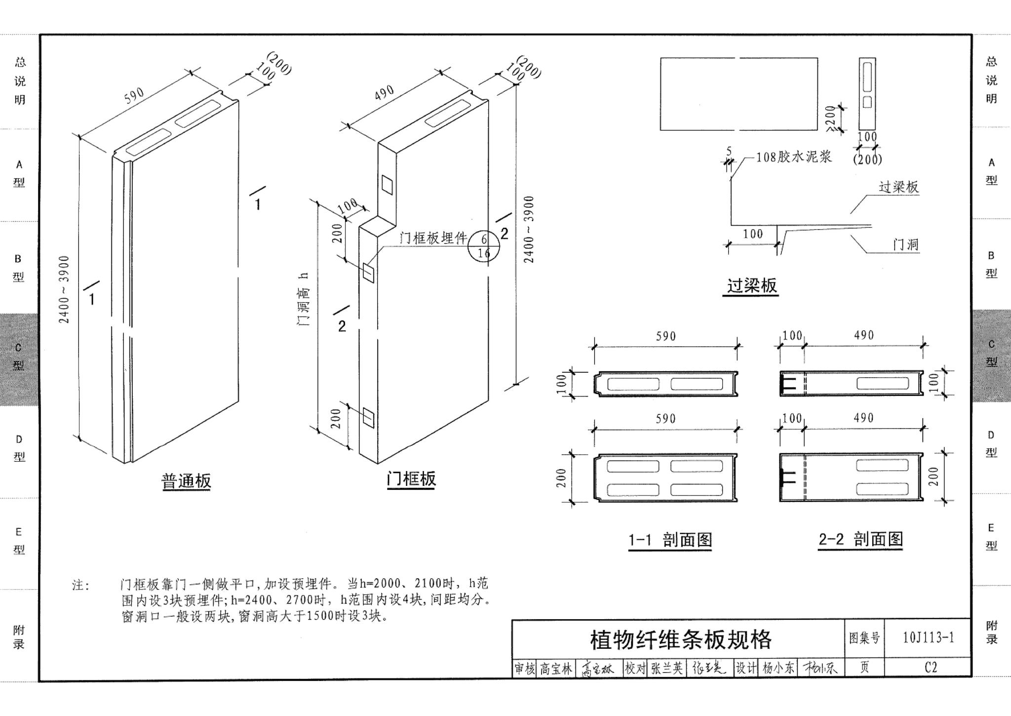 10J113-1--内隔墙－轻质条板（一）