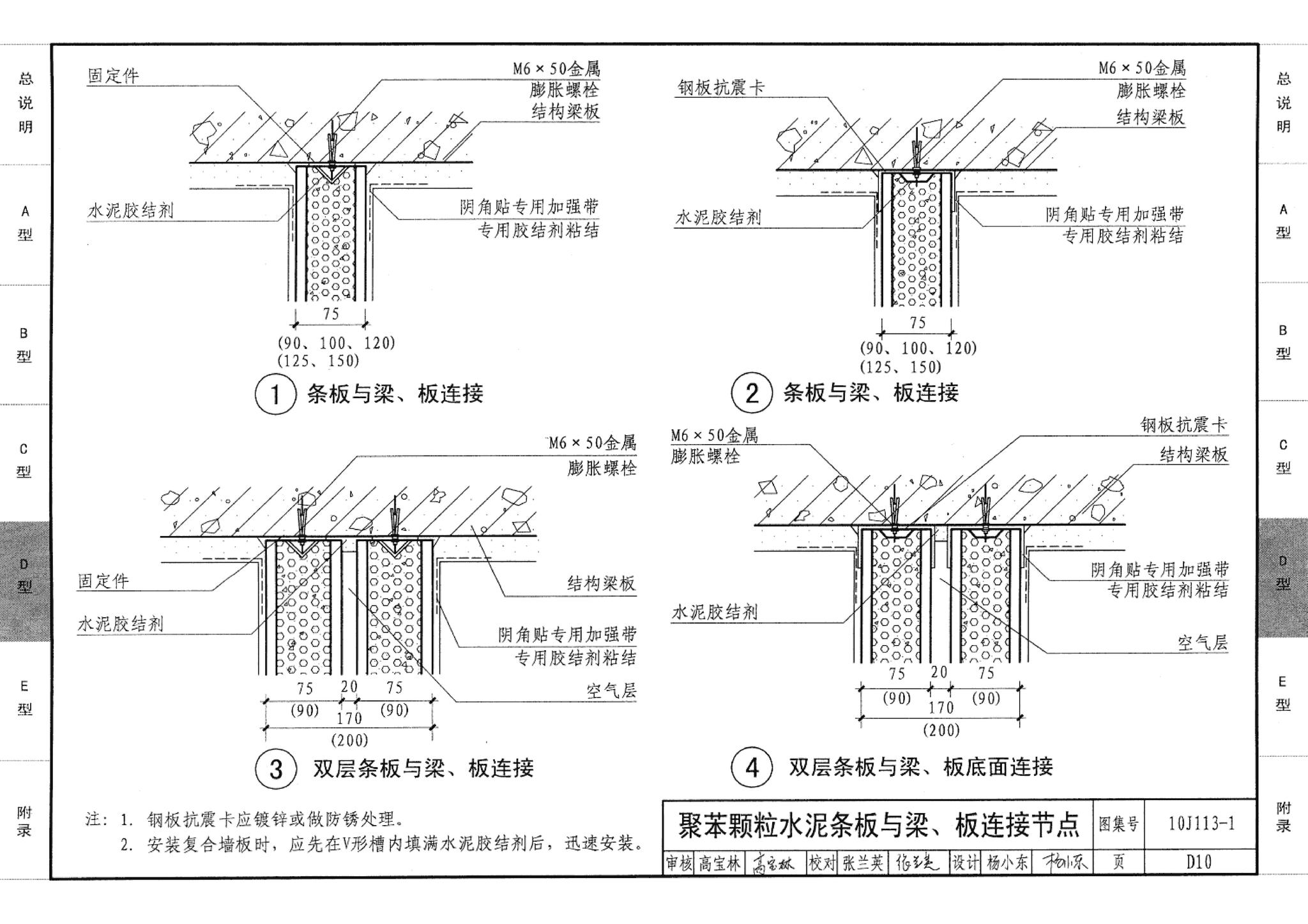 10J113-1--内隔墙－轻质条板（一）