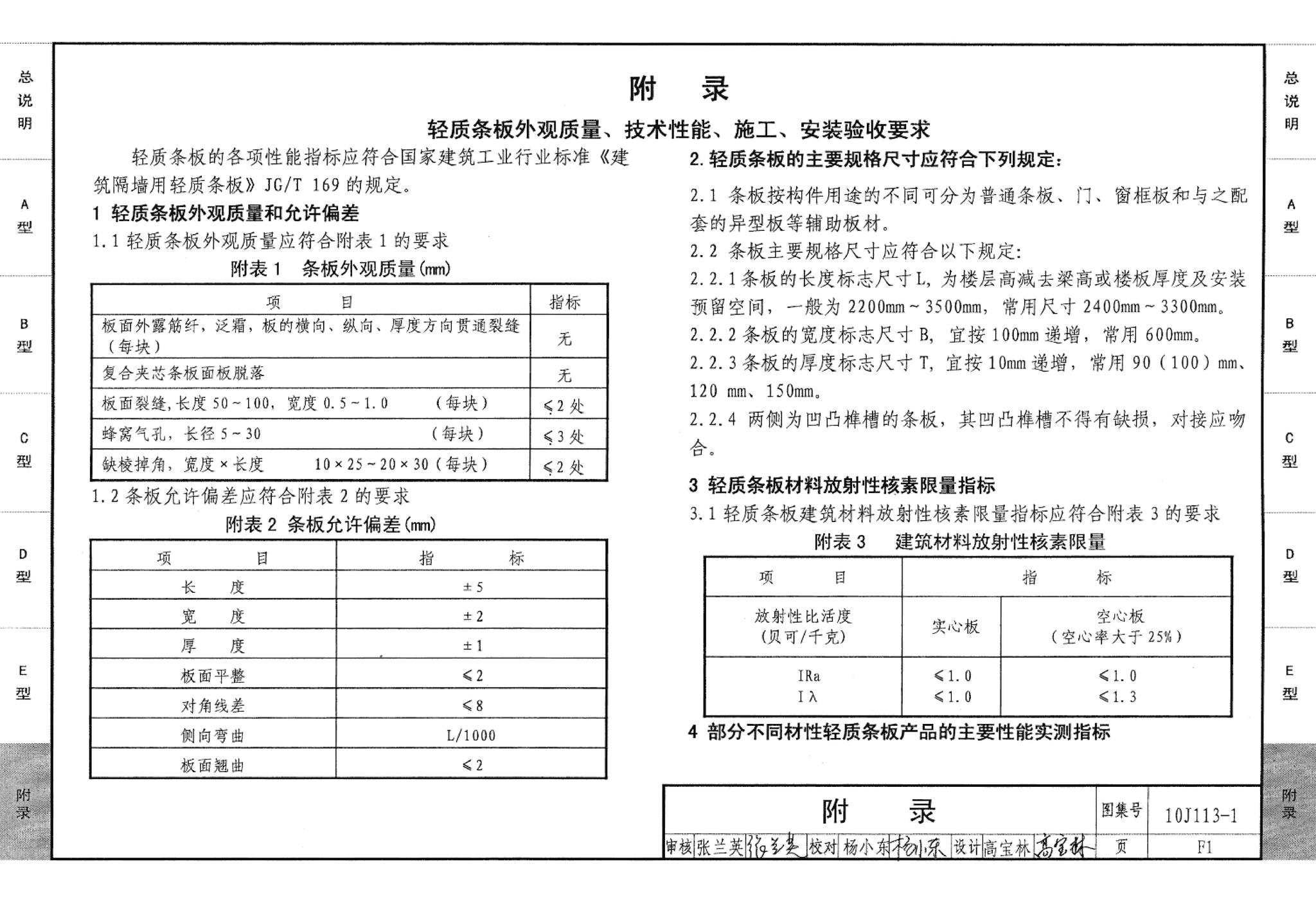 10J113-1--内隔墙－轻质条板（一）