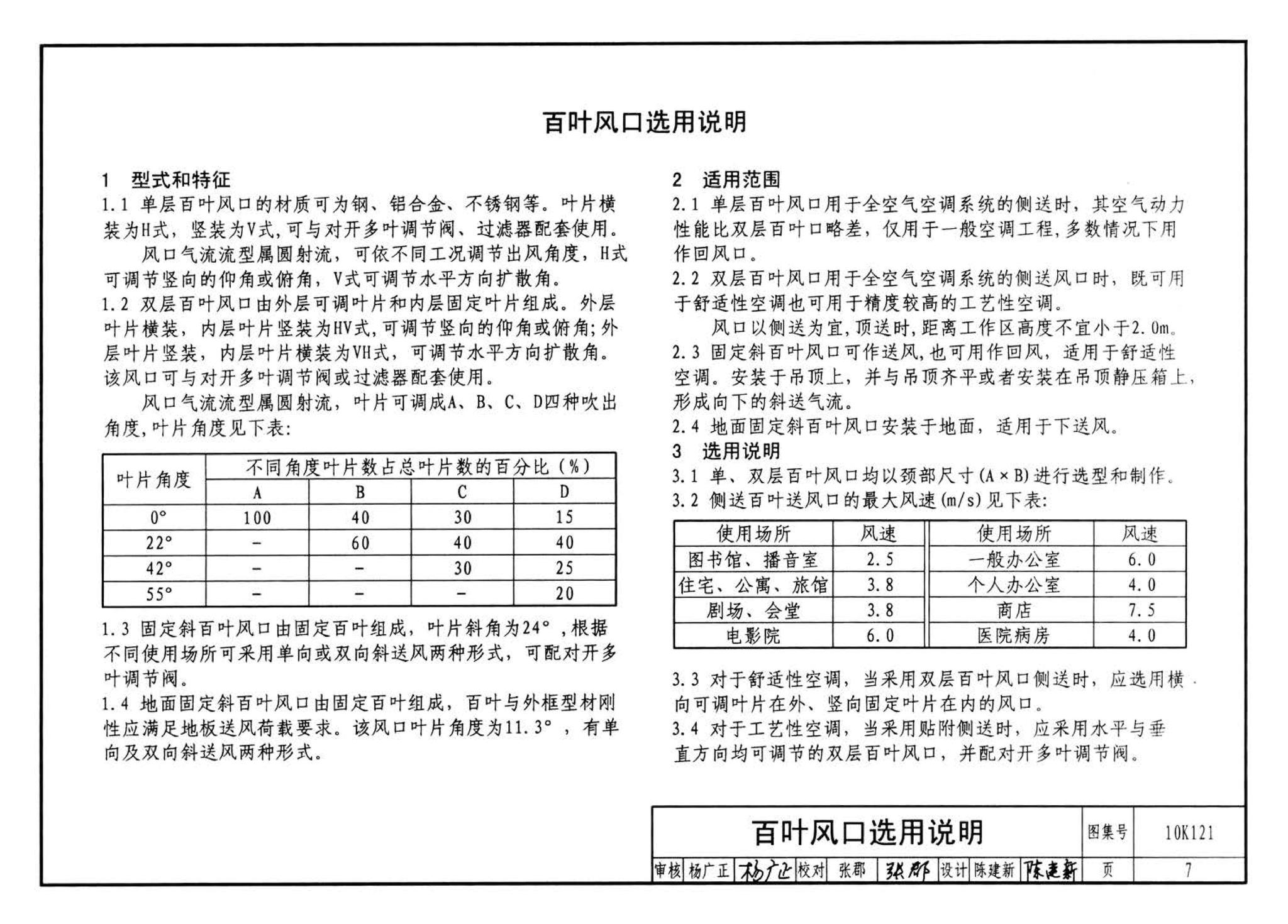 10K121--风口选用与安装