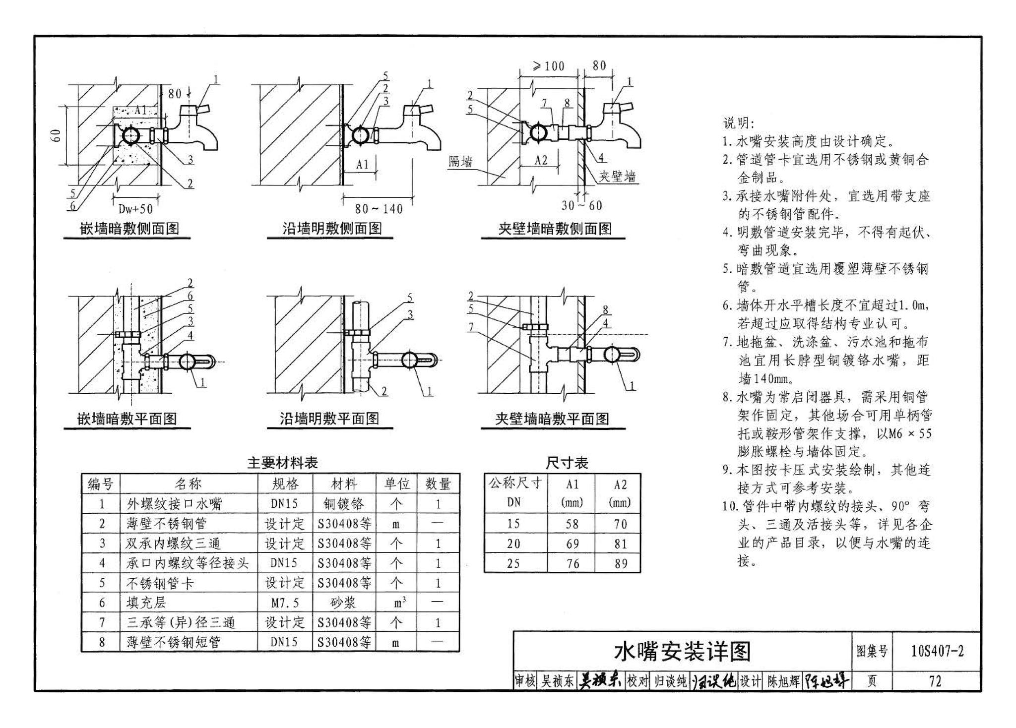 10S407-2--建筑给水薄壁不锈钢管道安装