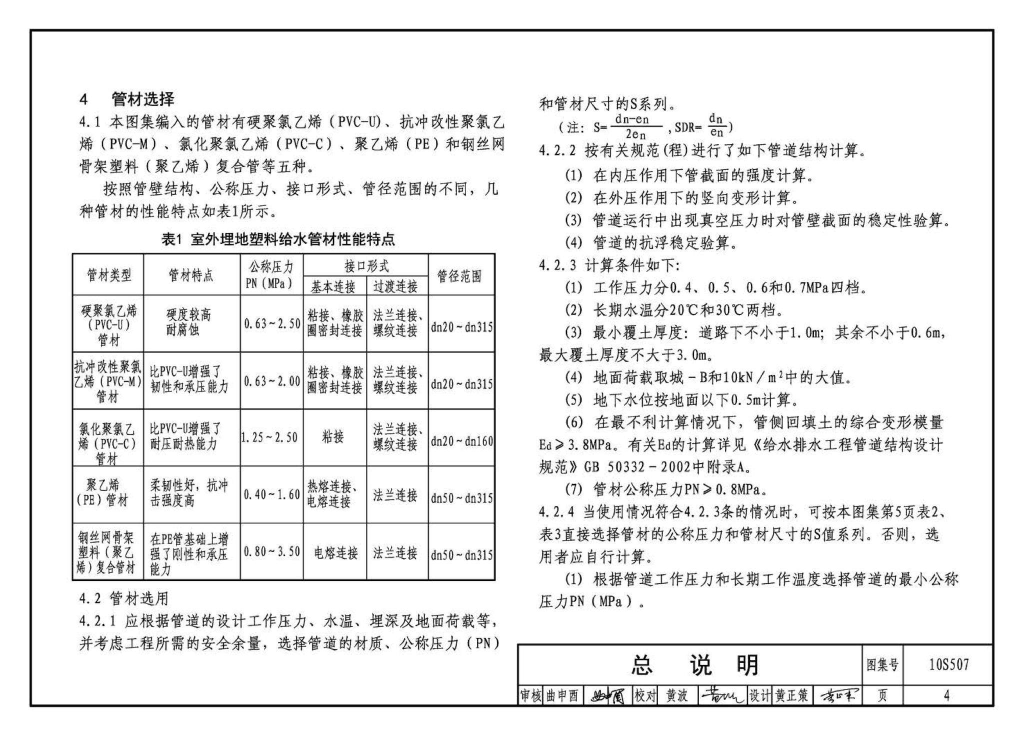 10S507--建筑小区埋地塑料给水管道施工